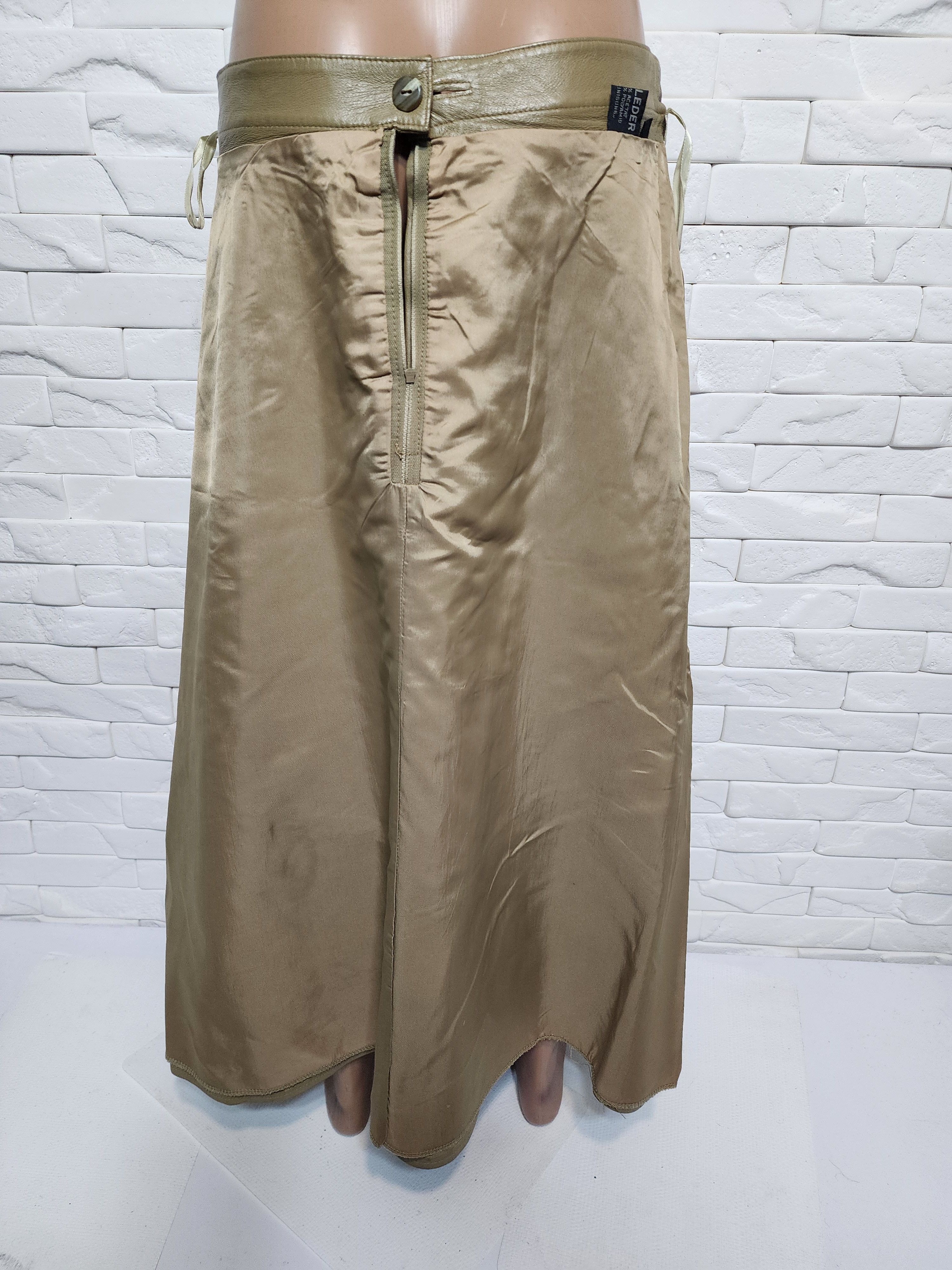 Other Brown Leather Skirt with Pockets Size 33" - 8 Thumbnail