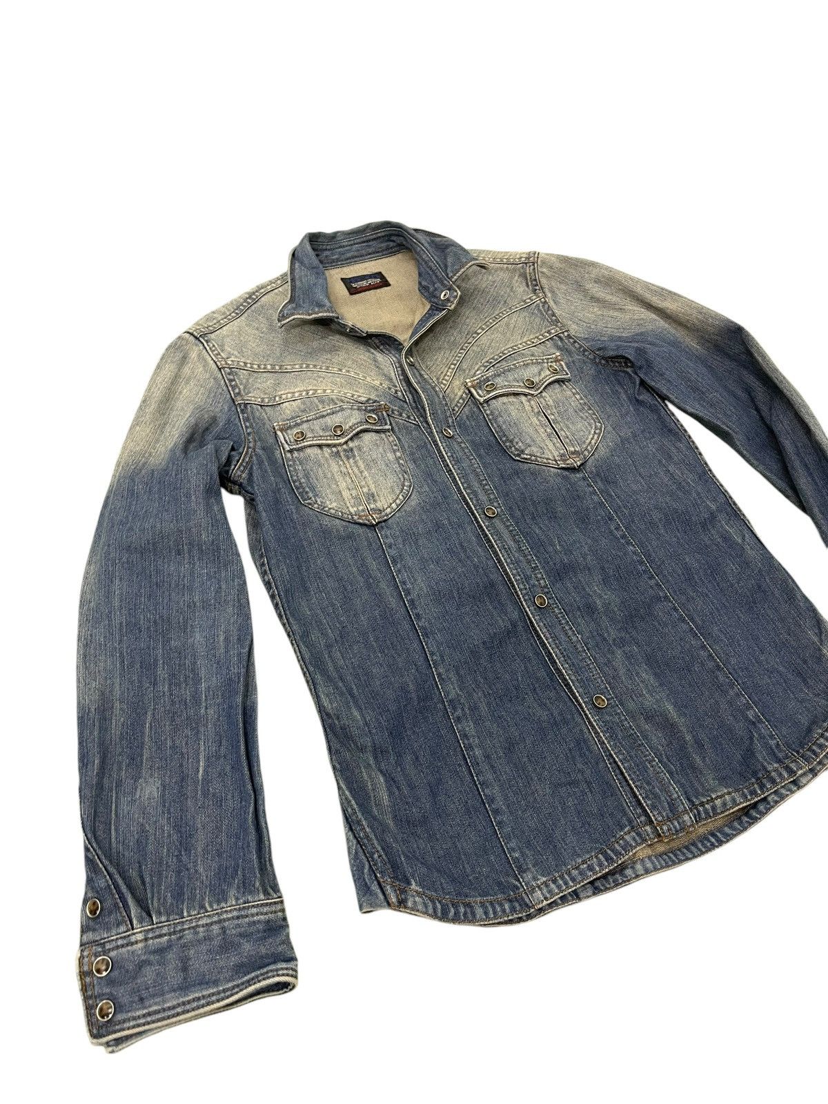 Japanese Brand Western Denim Shirt Nicole Club Japan Faded Slim 5🟩9 Size US S / EU 44-46 / 1 - 2 Thumbnail