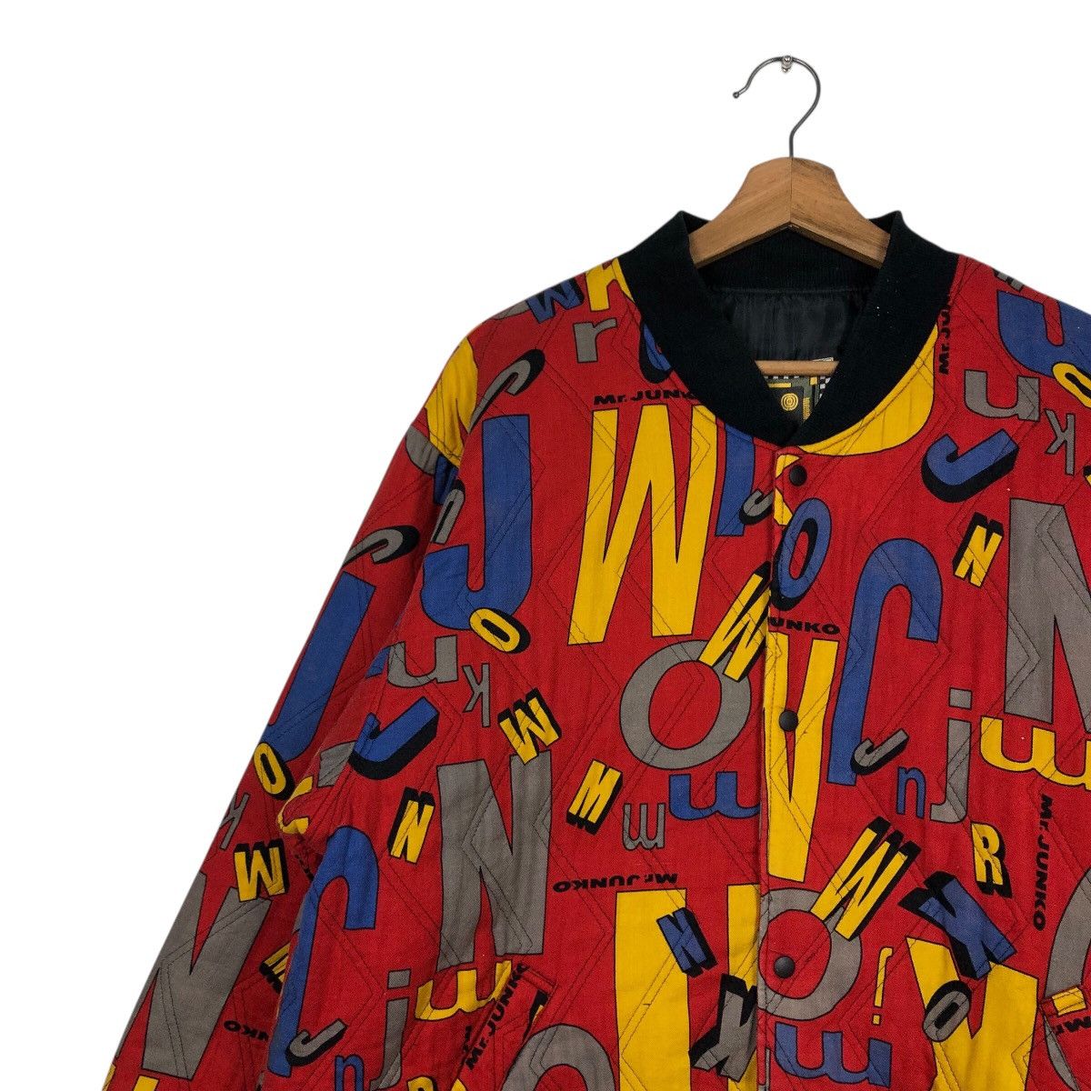 Japanese Brand Vintage Mr. JUNKO 90s Pop-Art Letter Print Bomber Jacket Size US L / EU 52-54 / 3 - 8 Thumbnail
