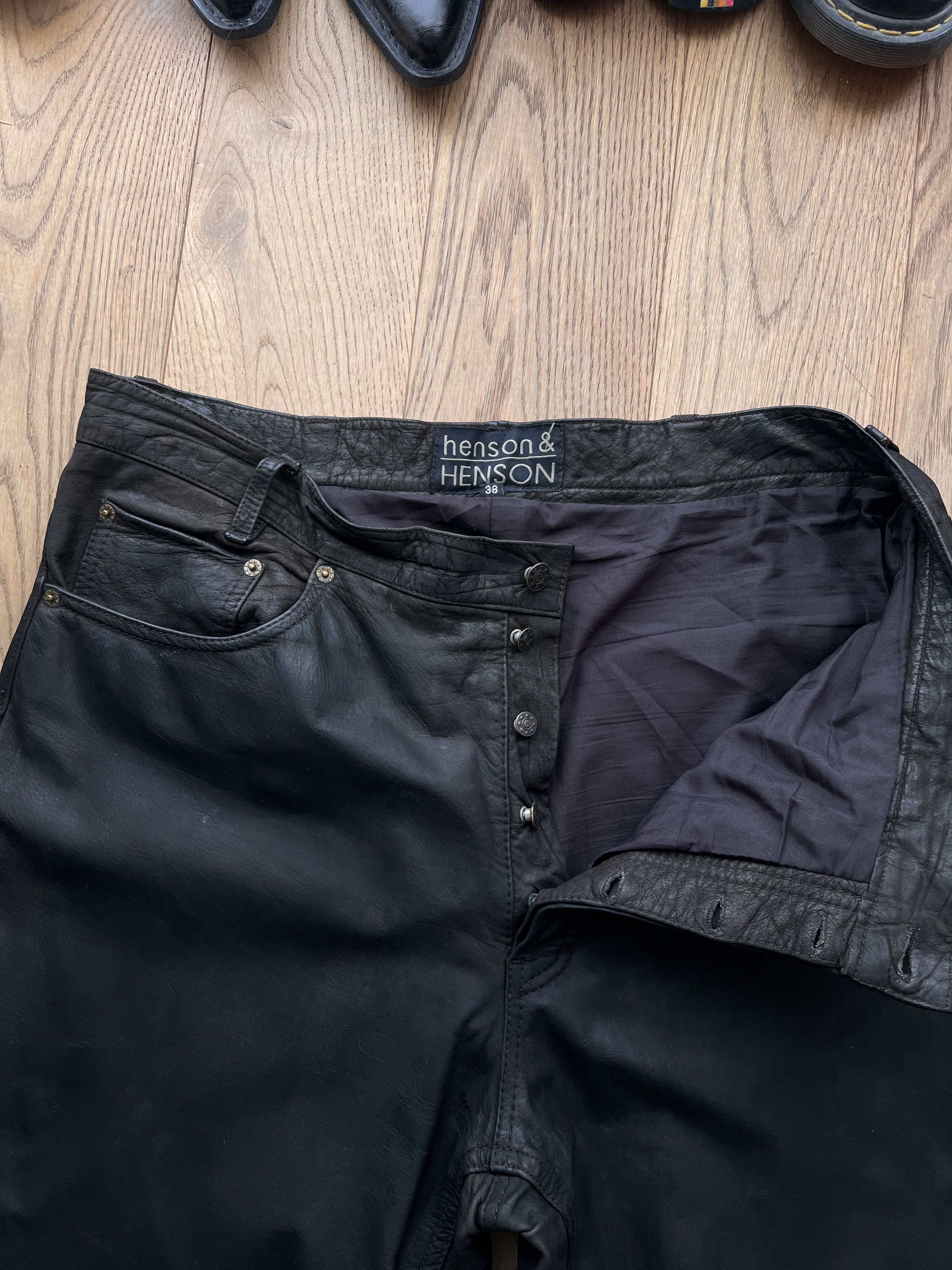 Hysteric Glamour True faded VTG 90s cowboy core leather pants baggy y2k opium Size US 36 / EU 52 - 9 Thumbnail