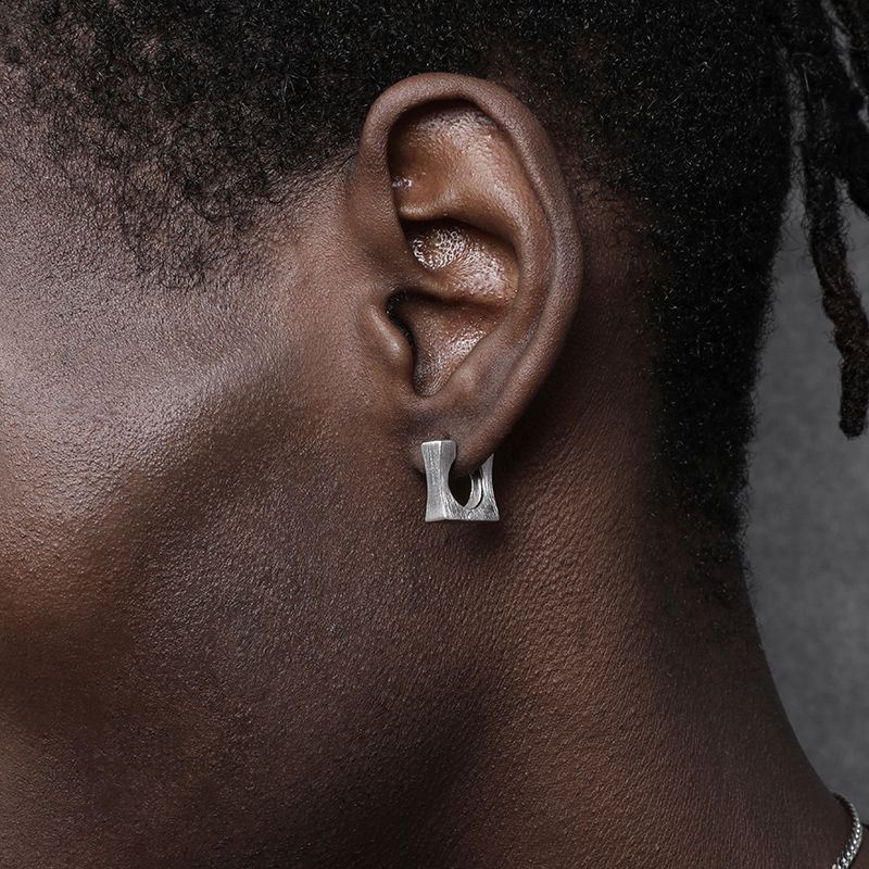 Jewelry Hip-hop Earrings One Pairs Chrome Jewelry Size ONE SIZE - 6 Thumbnail