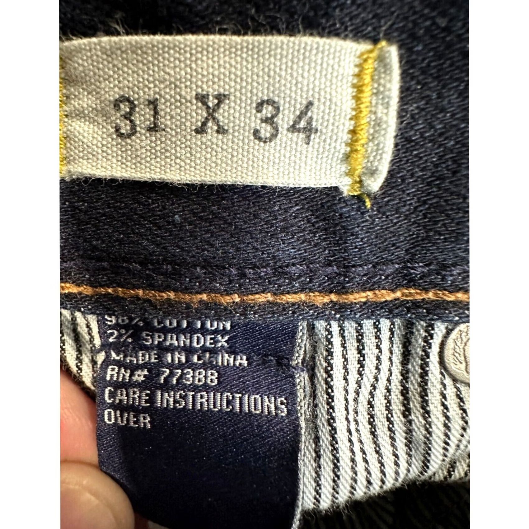 Madewell Madewell Jeans Men 31X34 Blue Dark Wash Straight Rail Stretch Denim Pants Pocket Jeans (Non-Vintage) Mens 31X34 Size US 31 - 4 Thumbnail