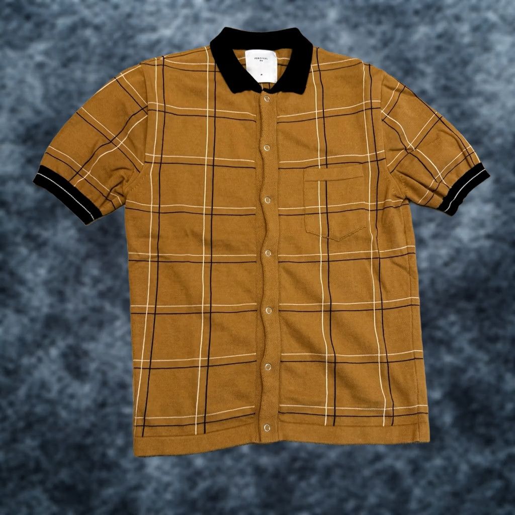 Percival Percival Knit Polo Shirt Men’s M Short Sleeve Snap Button Portugal Size US M / EU 48-50 / 2 - 1 Thumbnail