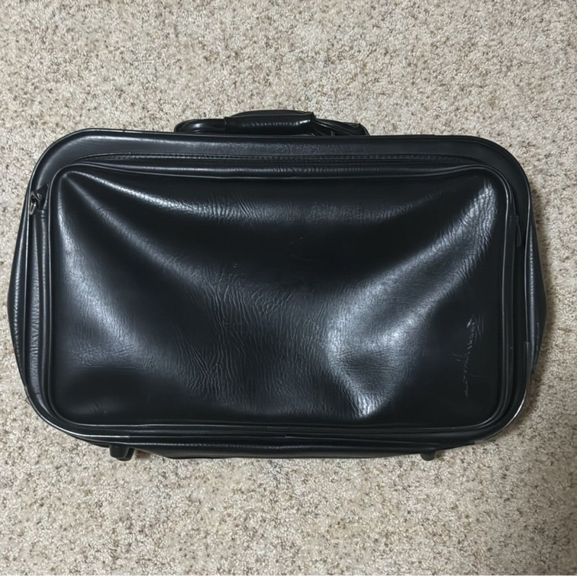 Vintage Vintage Retro Travel Bag Luggage 🧳 💼 Black Leather Size ONE SIZE - 6 Thumbnail