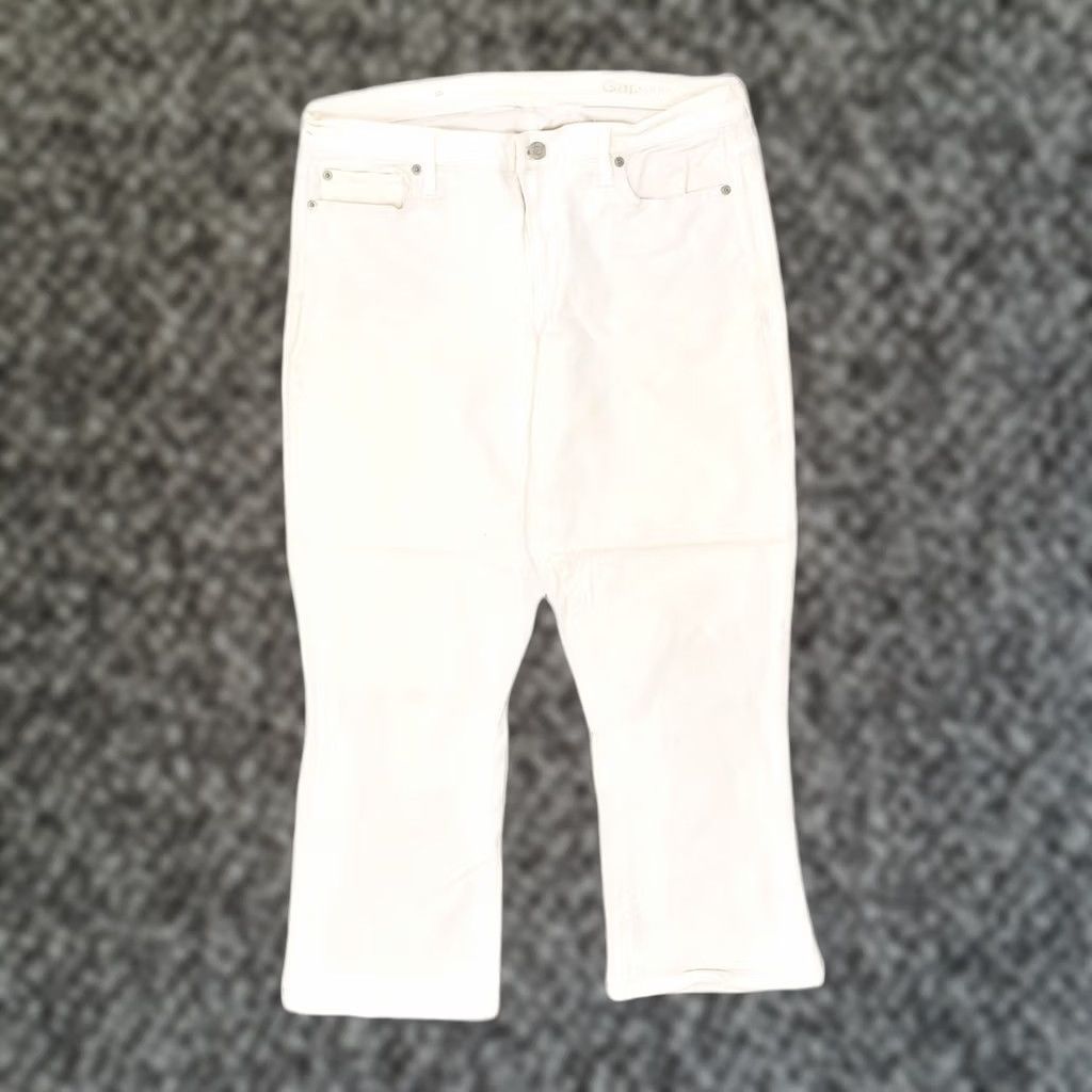 Gap GAP Womens Bootcut Jeans US 14 Large W34 L25 White Cotton WB06 Size 36" / US 14 / IT 50 - 1 Thumbnail
