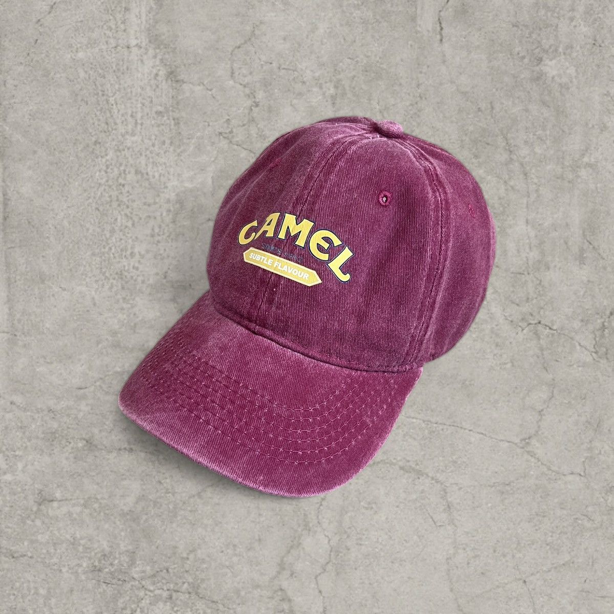 Japanese Brand 90s vintage style cap, burgundy cap, yellow logo. One size Size ONE SIZE - 1 Thumbnail