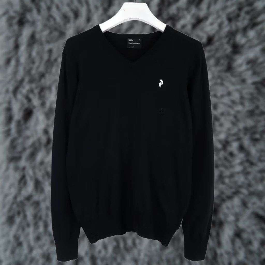 Peak Performance Peak Performance Jumper Golf VN Men's MEDIUM Pullover Knitted V-neck Black Size US M / EU 48-50 / 2 - 1 Thumbnail