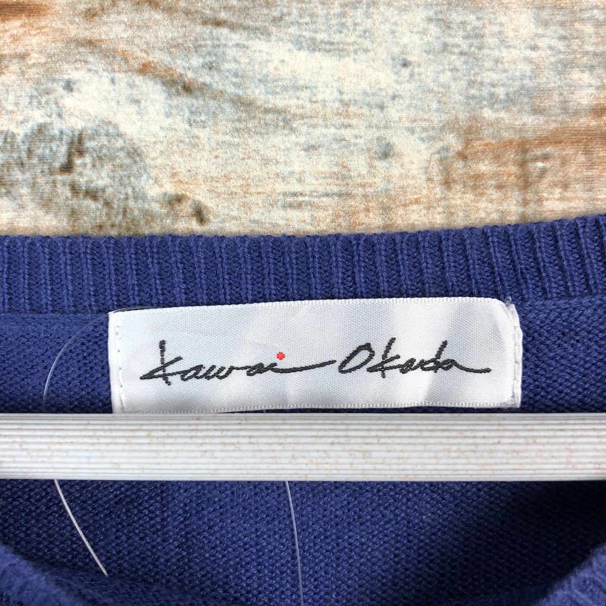 Homespun Knitwear × Japanese Brand × OVER THE STRiPES Kawa Okada Stripe Knitwear #A1253 Size L / US 10 / IT 46 - 10 Thumbnail