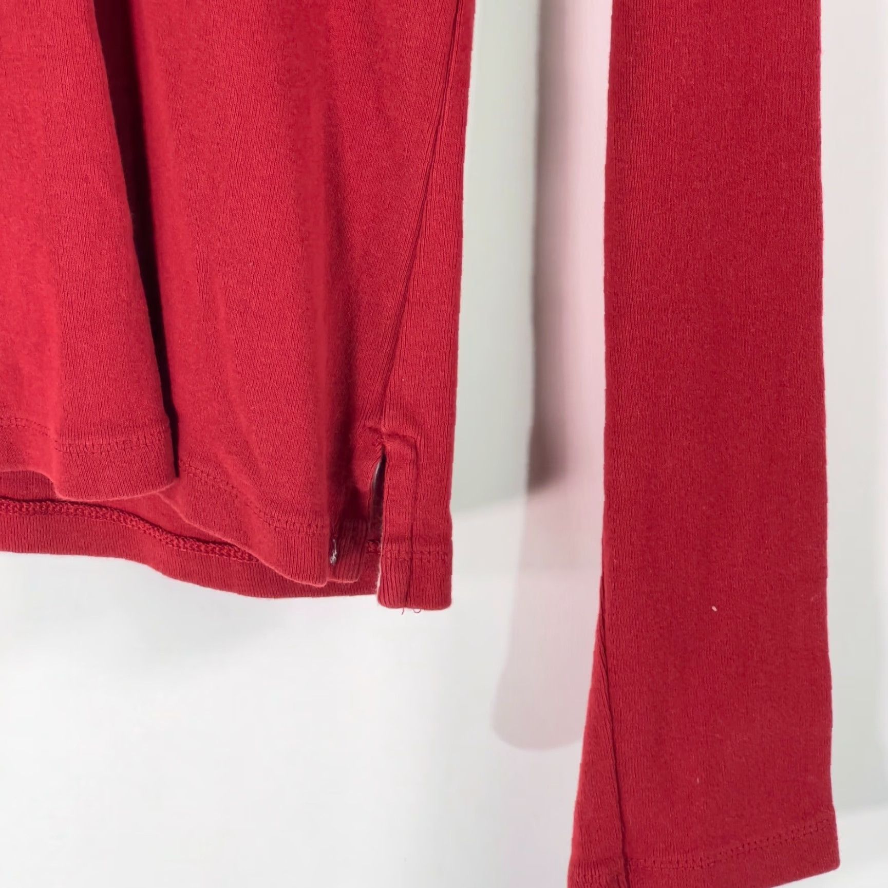 Banana Republic Banana Republic Sweater Pullover Long Sleeve Red Knit 100% Cotton M Womens Classic solid Button Collared Casual Kn/US Seller Size M / US 6-8 / IT 42-44 - 4 Thumbnail