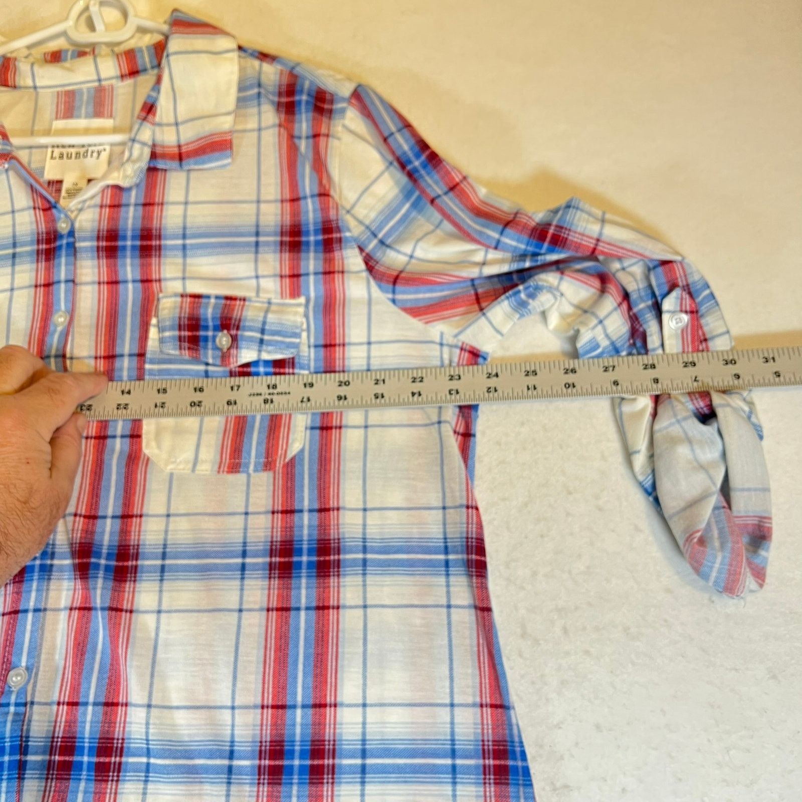 Other New York Laundry Button Flannel Top Woman 1X Roll Tab Sleeve Size XXL / US 16-18 / IT 52-54 - 10 Thumbnail