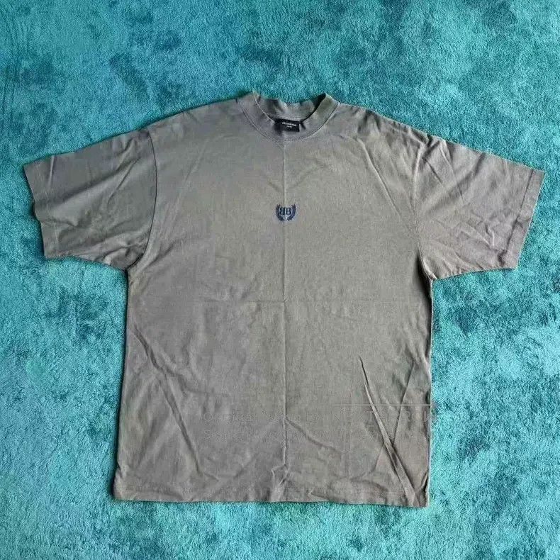 Balenciaga Balenciaga Wheat穗 BB Letter Washed Distressed Short Sleeve Size US S / EU 44-46 / 1 - 1 Thumbnail