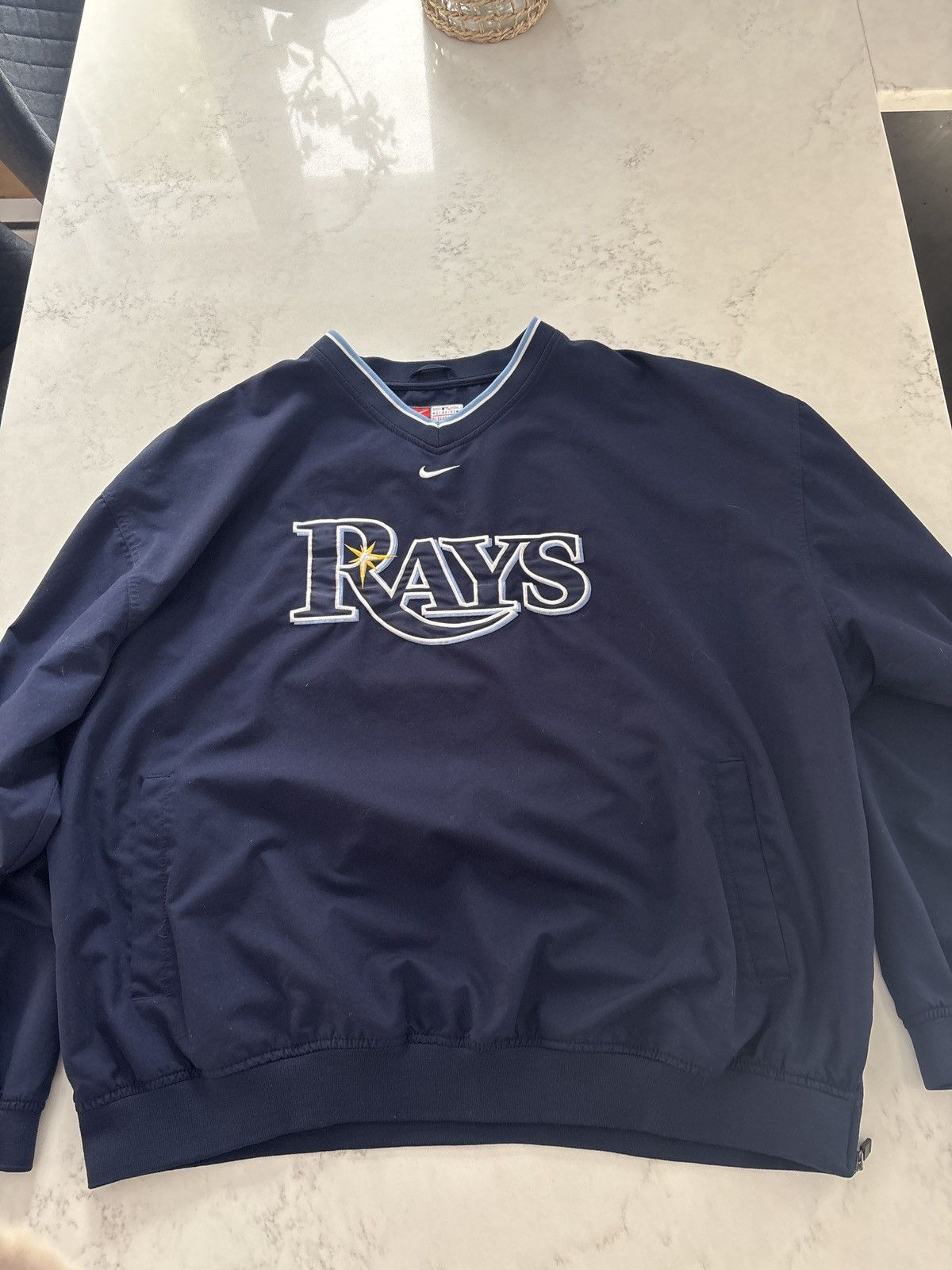 Nike Nike Tampa Bay Rays Pullover Windbreaker (Navy) Size US XXL / EU 58 / 5 - 2 Thumbnail