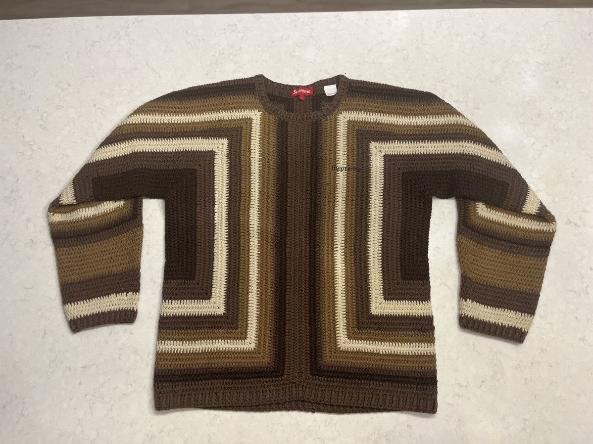 Supreme Supreme Hand Crocheted Sweater Brown Size Large | Grailed