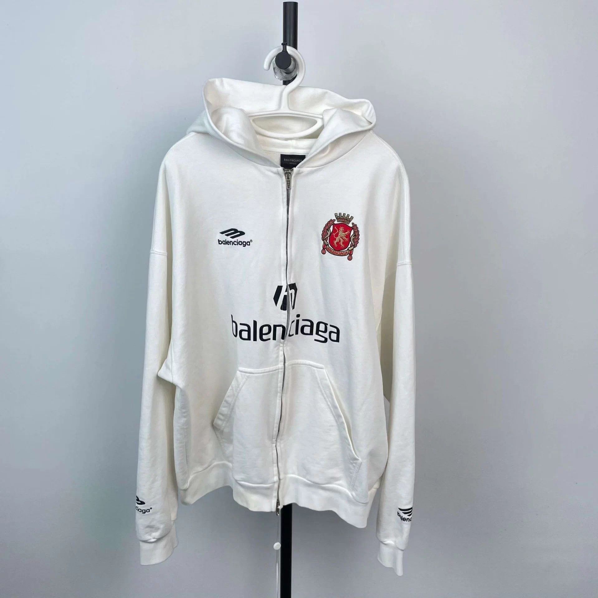 Balenciaga Balenciaga Cotton Hoodie S White 260201TMJYYA1 Size US S / EU 44-46 / 1 - 1 Thumbnail