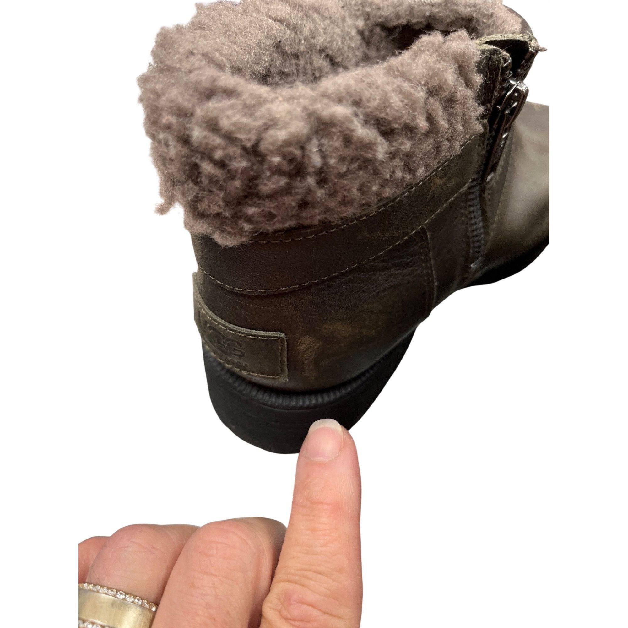 Ugg UGG Brown Leather Ankle Boots With Shearling Lining Womens S Size US 8 / IT 38 - 16 Thumbnail