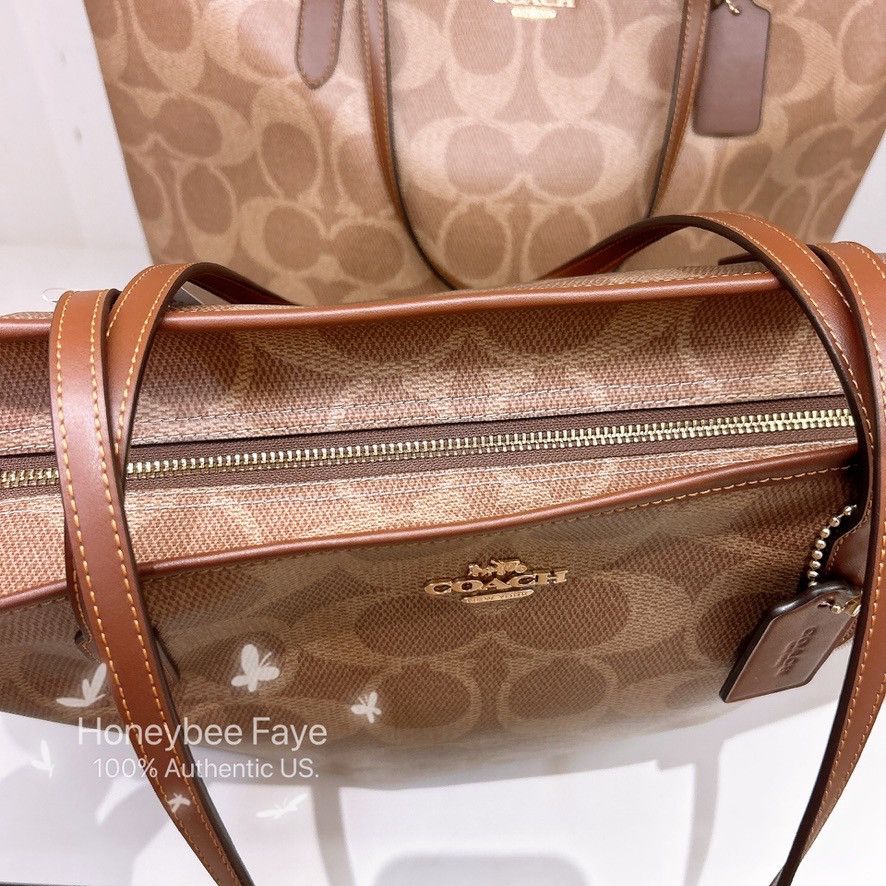 Coach Large City Tote Bag In Maxi Signature Canvas CCD66 Size ONE SIZE - 5 Thumbnail