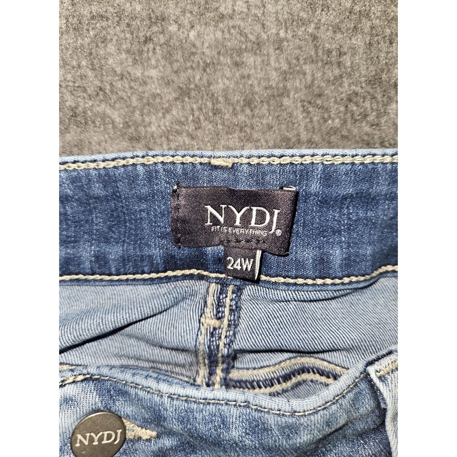 NYDJ NYDJ Jeans Womens 24W Blue Light Wash Marilyn Straight High Rise Stretch Pants Denim Jeans 5-Pocket Size 42" / US 20 - 2 Thumbnail