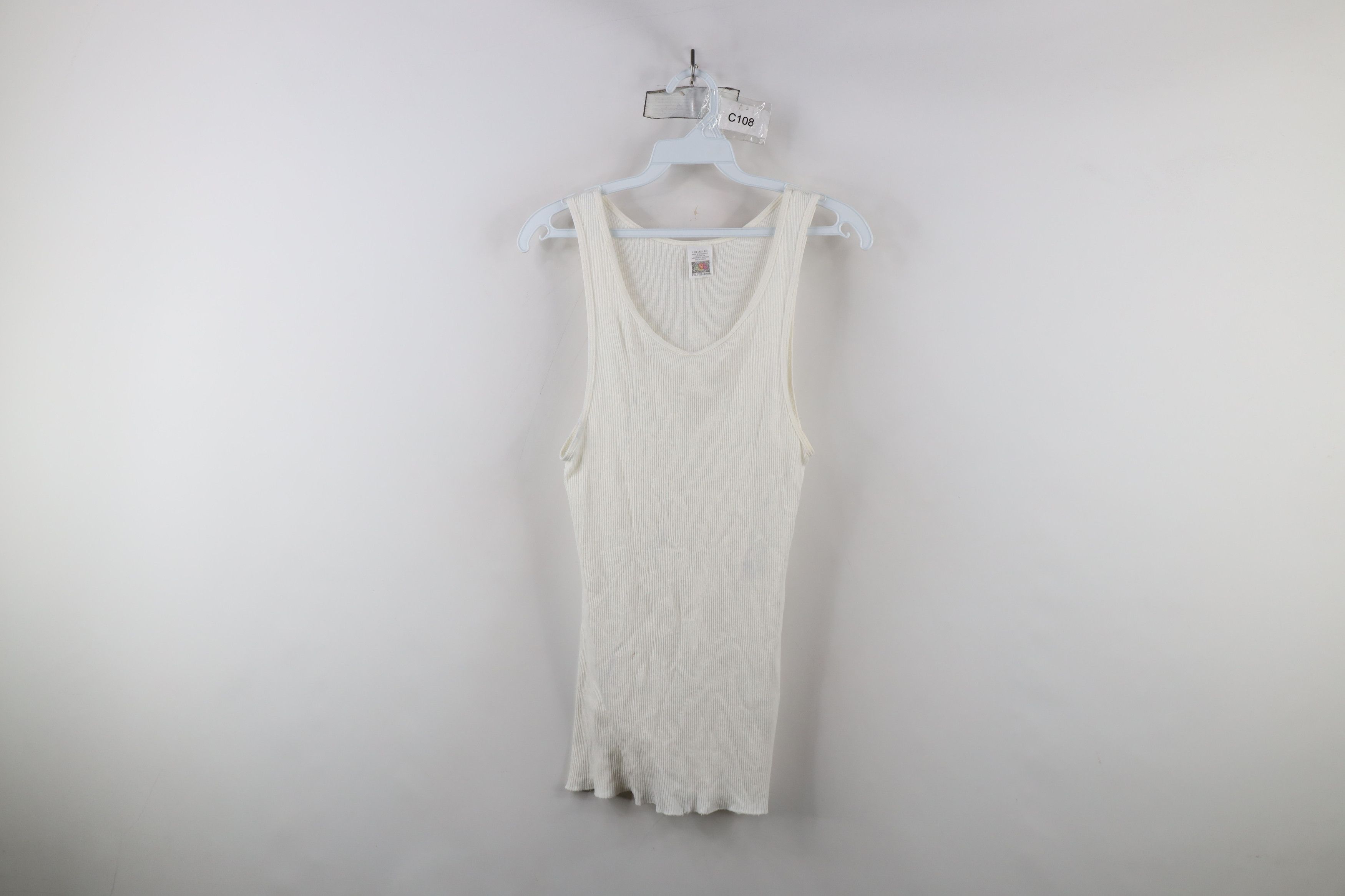 Vintage Vintage 90s Streetwear Ribbed Wife Beater Tank Top T-Shirt Size US L / EU 52-54 / 3 - 1 Thumbnail