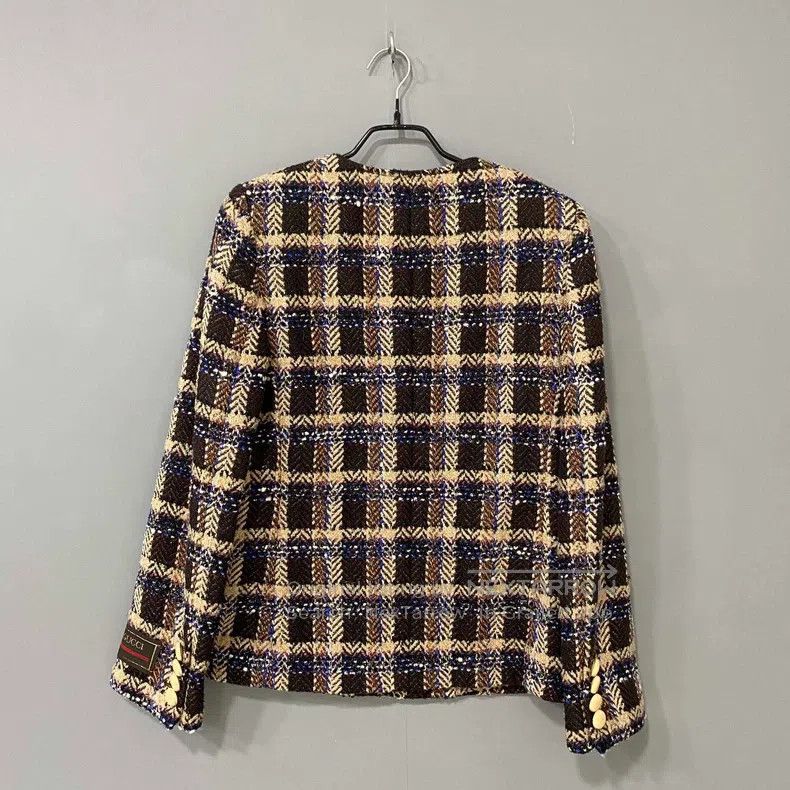 Gucci Gucci Small fragrant style gold plaid coat Size XS / US 0-2 / IT 36-38 - 3 Thumbnail