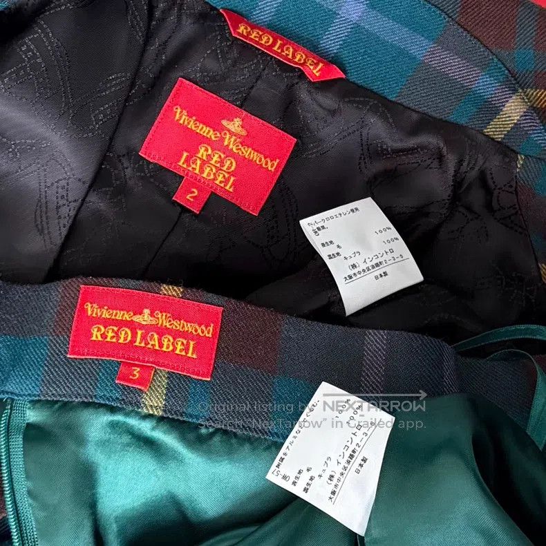 Vivienne Westwood Vivienne Westwood Blue-green checkered suit, heart-neck as Size L / US 10 / IT 46 - 5 Thumbnail