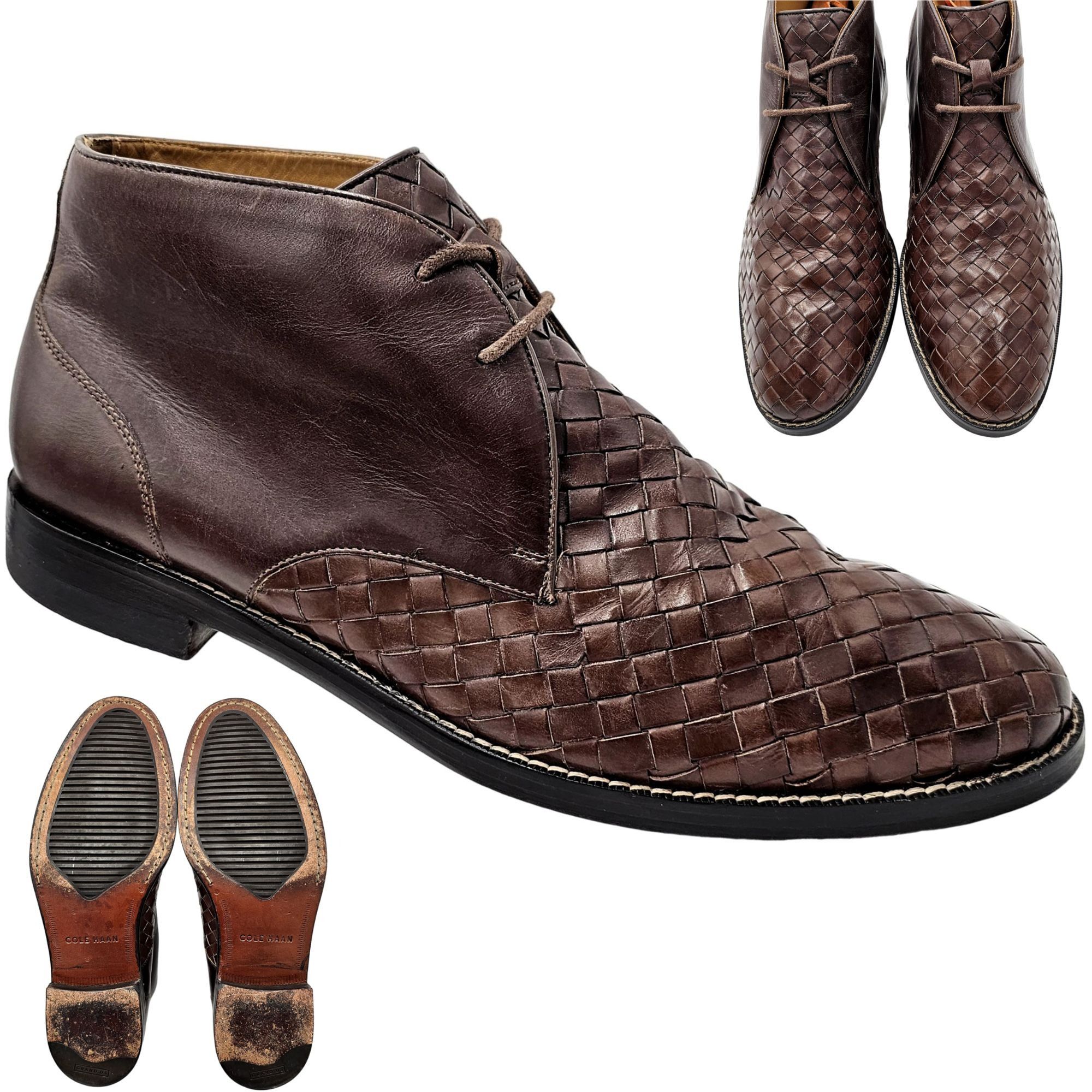 Cole Haan Cole Haan Cambridge Brown Woven Leather Chukka Boots Men 8.5 Size US 8.5 / EU 41-42 - 17 Thumbnail