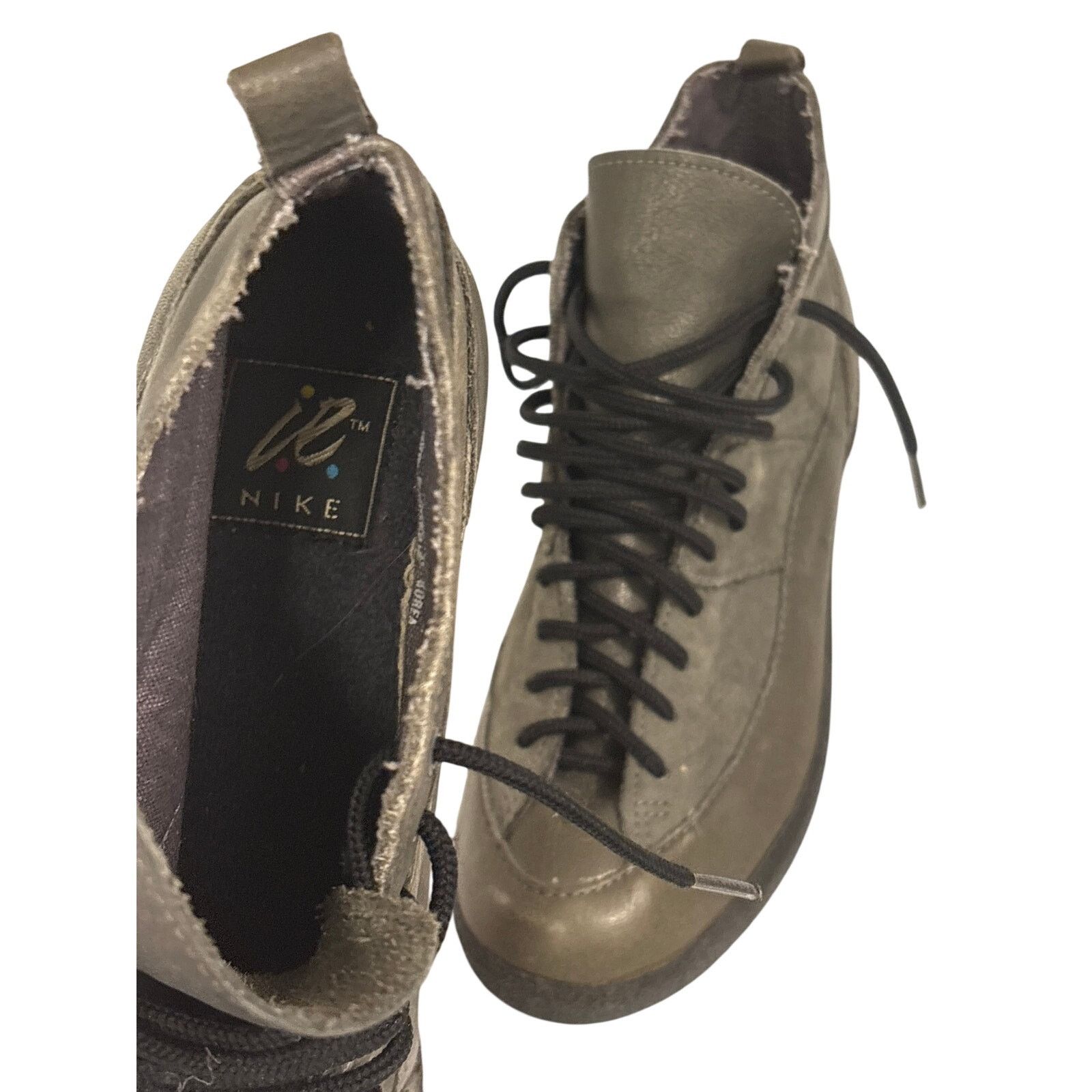 Nike Vintage 80s Nike i.e. Grey Leather Lace Up shoe w7 880406 T2 Size US 7 / IT 37 - 2 Thumbnail