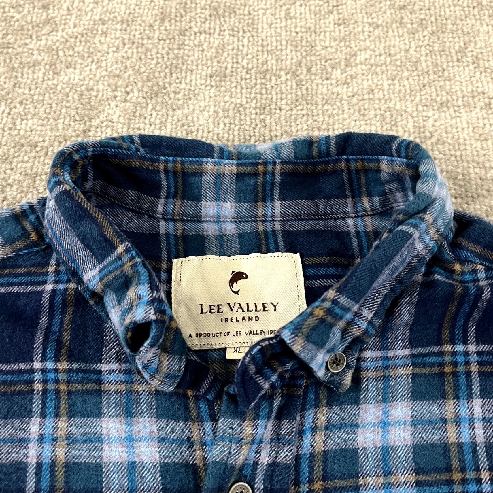 Lee VINTAGE Lee Valley Men's Flannel Shirt XL Blue Plaid Button-Down Ireland Casual Winter Size US XL / EU 56 / 4 - 2 Thumbnail
