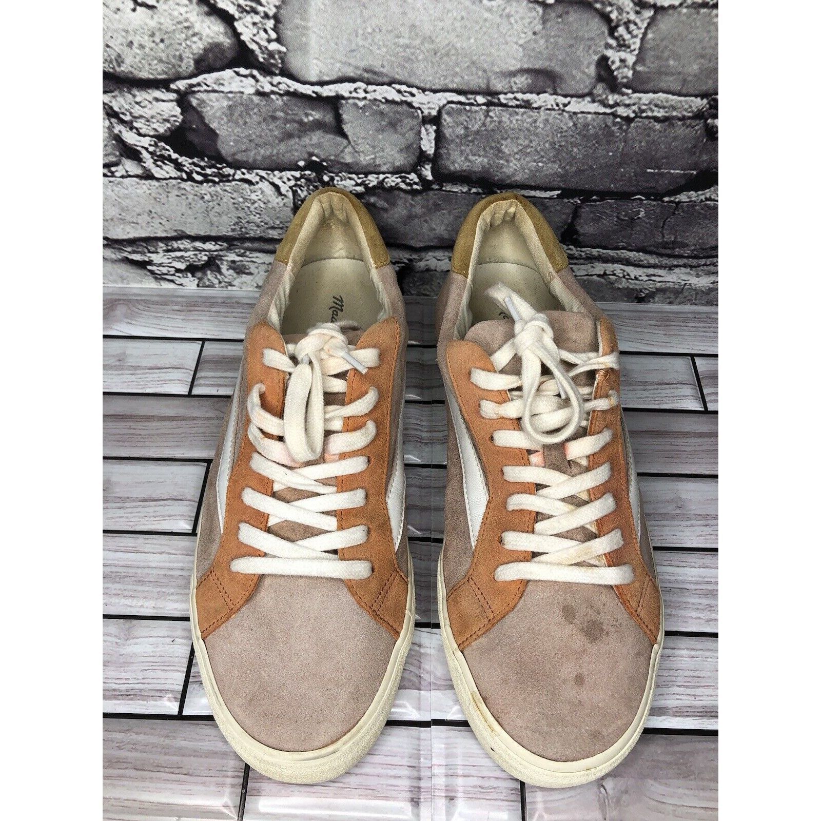 Madewell Madewell Sidewalk Suede Orange Leather Lace Low Top Sneakers Size US 10 / IT 40 - 16 Thumbnail
