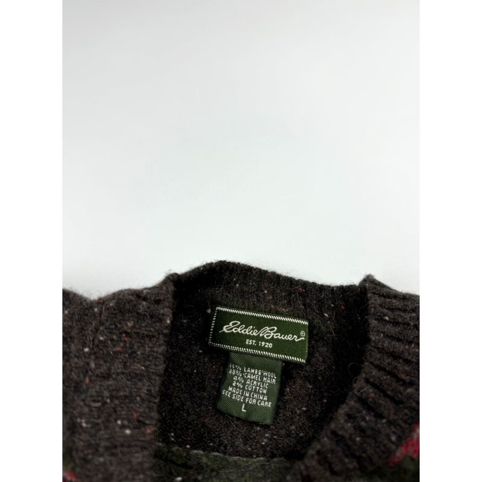 Eddie Bauer Eddie Bauer Fair Isle Pullover Knit Sweater Womens Sz L Camel Lambswool Size L / US 10 / IT 46 - 3 Thumbnail