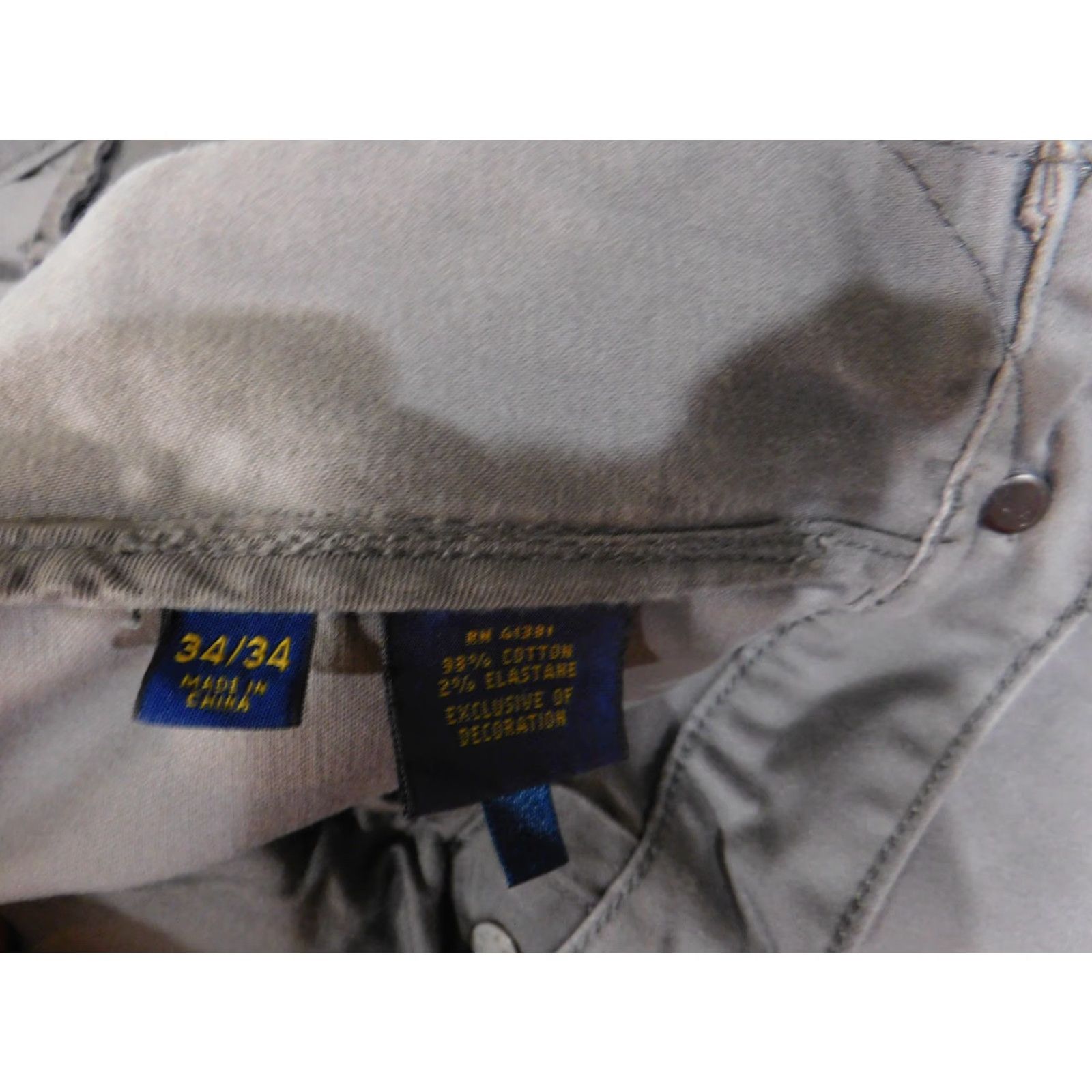 Polo Ralph Lauren Polo Ralph Lauren Pants Mens 34x34 Gray Stretch Straight Fit Chino Casual Classic Size US S / EU 44-46 / 1 - 6 Thumbnail