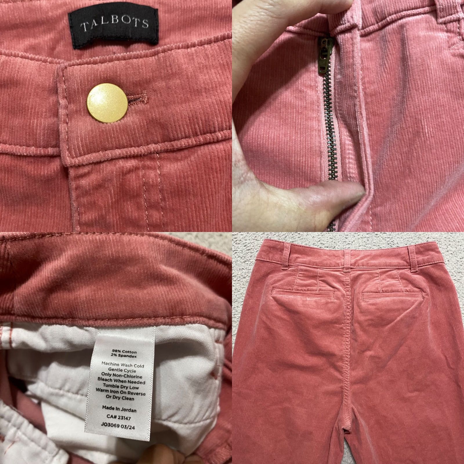 Talbots Talbots Jeans Women's Solid Pink Corduroy Flared High Rise 2 Regular Inseam 30 in Pant Womens Size 26" / US 2 / IT 38 - 8 Thumbnail