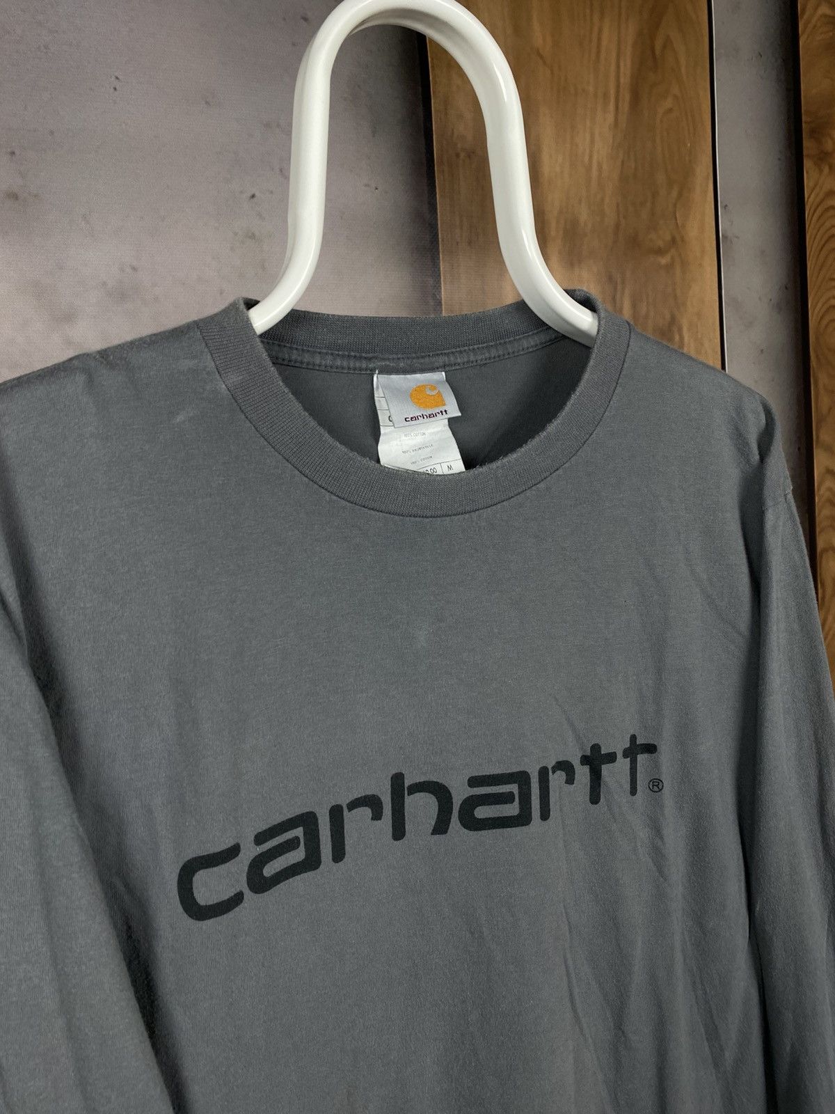 Carhartt 🔥Vintage 90s Sweatshirt Long Sleeve Carhartt Big Logo Tee🔥 Size US M / EU 48-50 / 2 - 2 Thumbnail