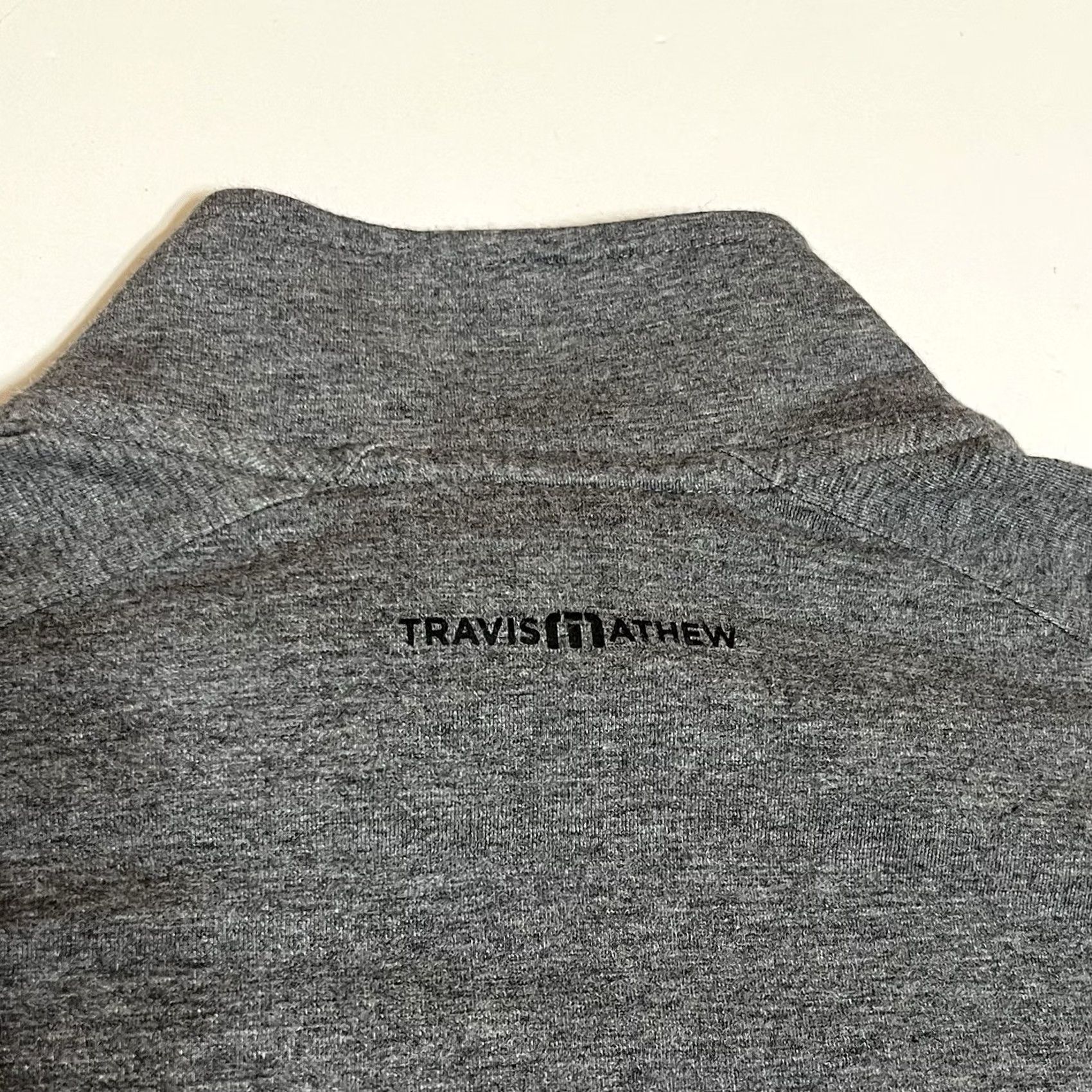 TravisMathew Travis Mathew Pullover Golf Sweater Mens Medium Gray 1/4 Zip Mock Neck Zip Logo Cotton Blend Shirt Size US M / EU 48-50 / 2 - 4 Thumbnail