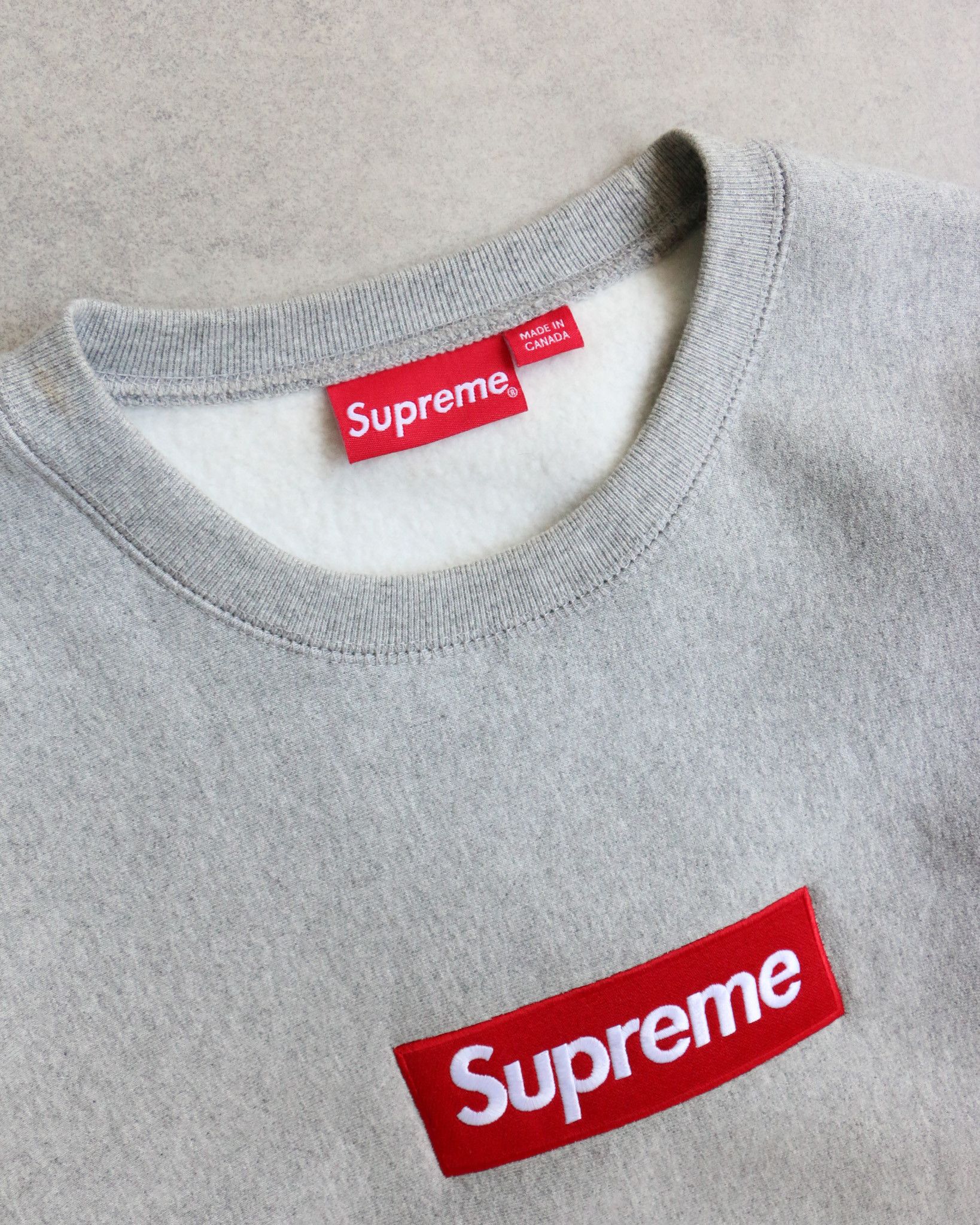 Supreme Supreme FW15 Box Logo Crewneck Grey Size US L / EU 52-54 / 3 - 3 Thumbnail