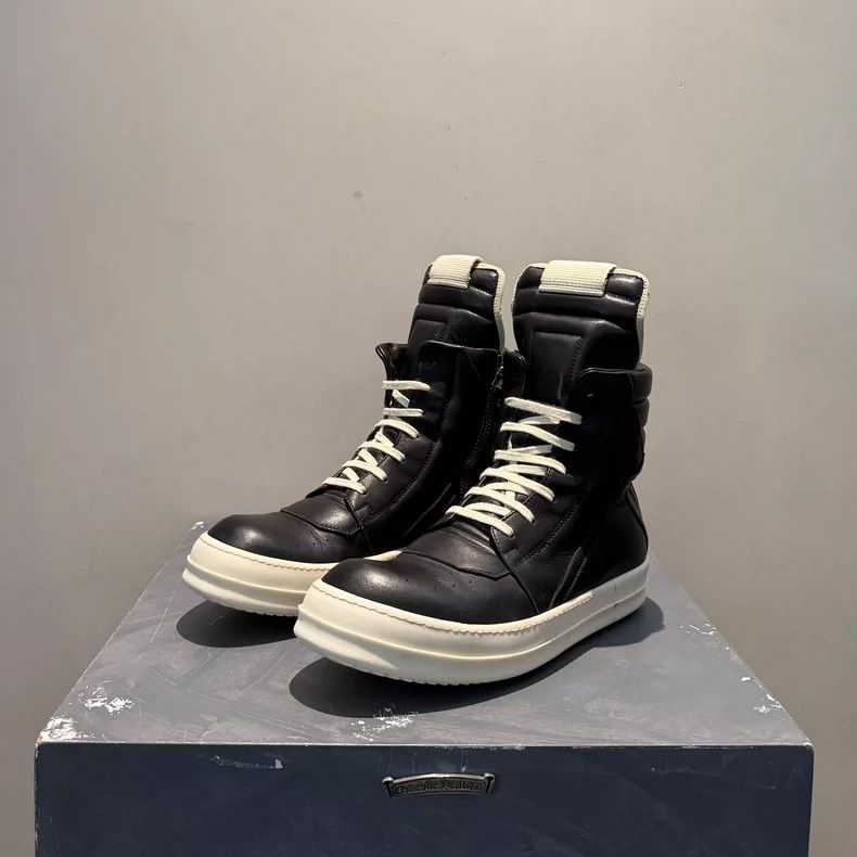 Rick Owens rick owens Cowhide Black Face White Bottom High Top Inverte Size US 8 / EU 41 - 1 Thumbnail