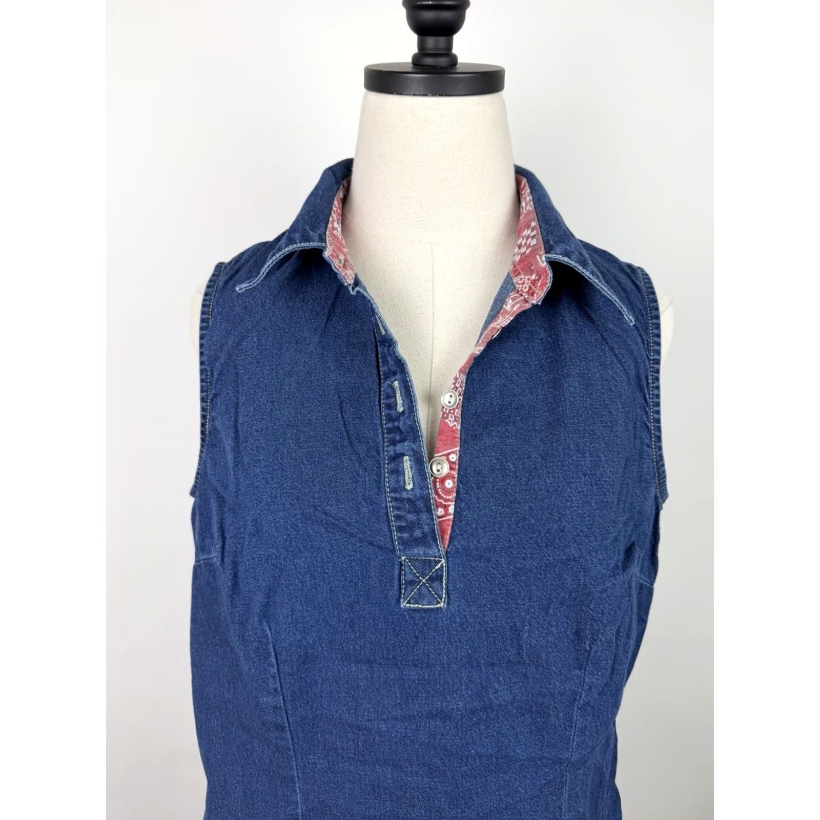 Vintage VINTAGE J.G. Hook Denim Dress Womens 12 / Large Blue Denim Western Cowgirl Shirt Dress Knee Length 100% Cotton Casual Dress Womens Size XL / US 12-14 / IT 48-50 - 5 Thumbnail