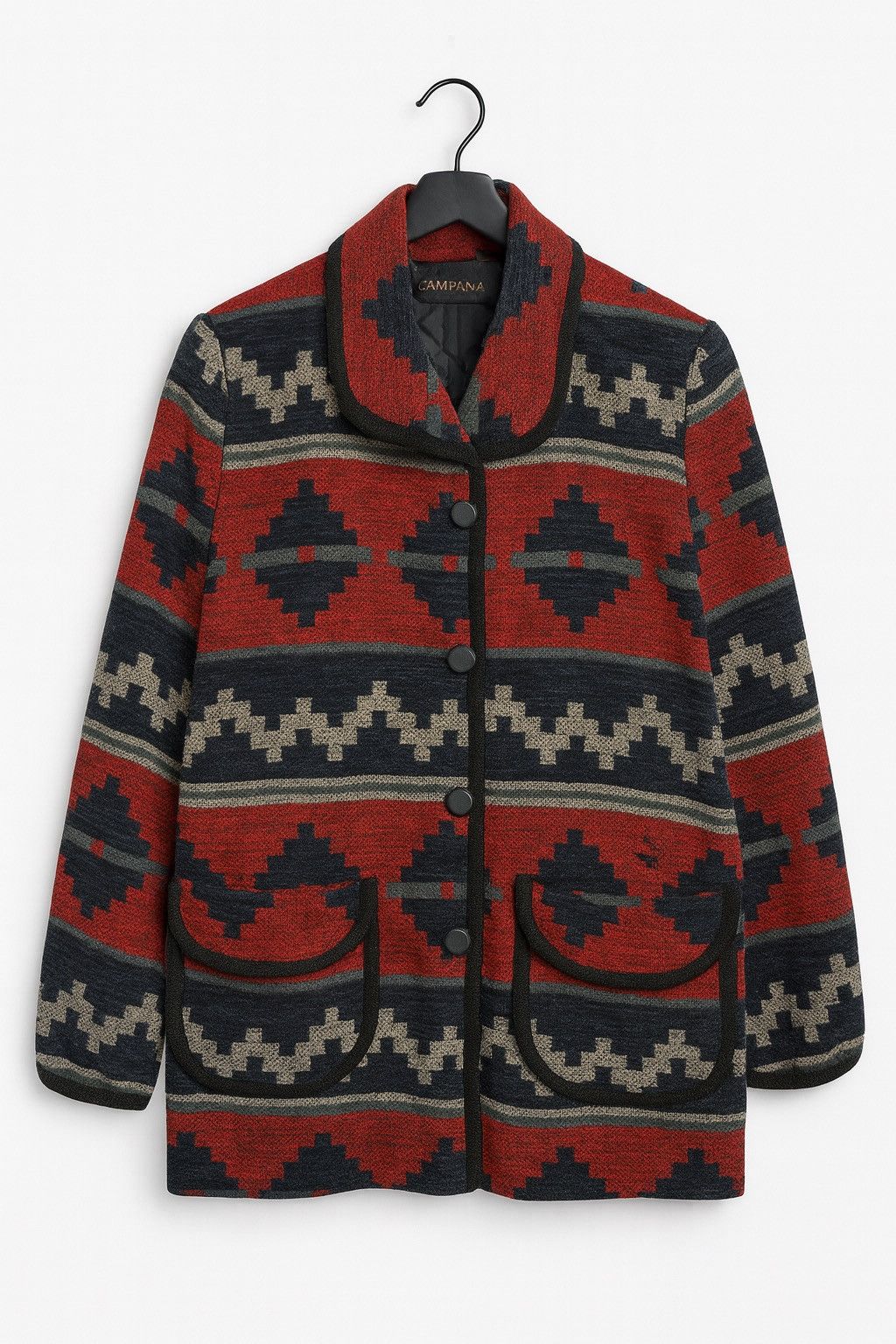 Japanese Brand Vintage GAMZA Southwestern Knit Jacket Geometric Pattern Size M / US 6-8 / IT 42-44 - 1 Thumbnail