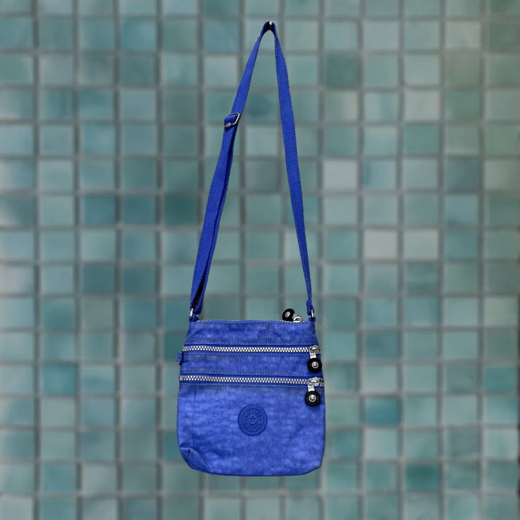 Vintage Kipling Bag Womens Blue Small Crossbody Purse Adjustable Strap Two Zip Pockets Crossbody Bag Womens Blue Small Kipling Adjustable Strap Zip Pockets Size ONE SIZE - 1 Thumbnail