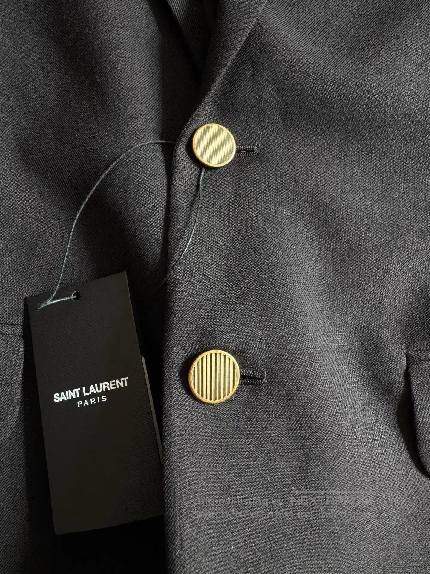 Saint Laurent Paris Black Single-Breasted Blazer with Gold Buttons. Size US M / EU 48-50 / 2 - 2 Thumbnail