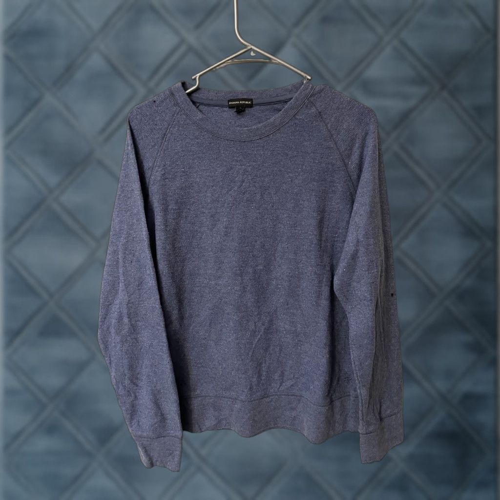 Banana Republic Banana Republic Sweatshirt Sweater Men Size Small Blue Cotton Crew Neck Size US S / EU 44-46 / 1 - 1 Thumbnail