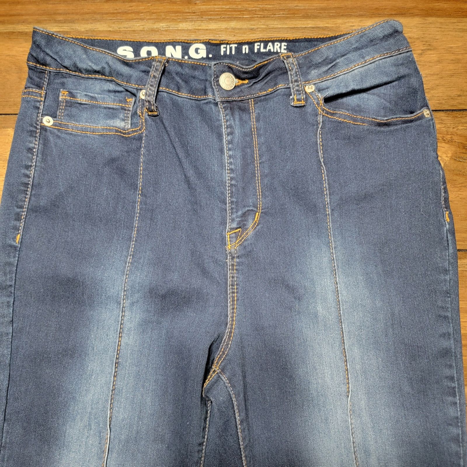 Other S.O.N.G. Fit n Flare Dark Blue Denim Jeans - Size 13/31 Size 30" / US 8 / IT 44 - 2 Thumbnail