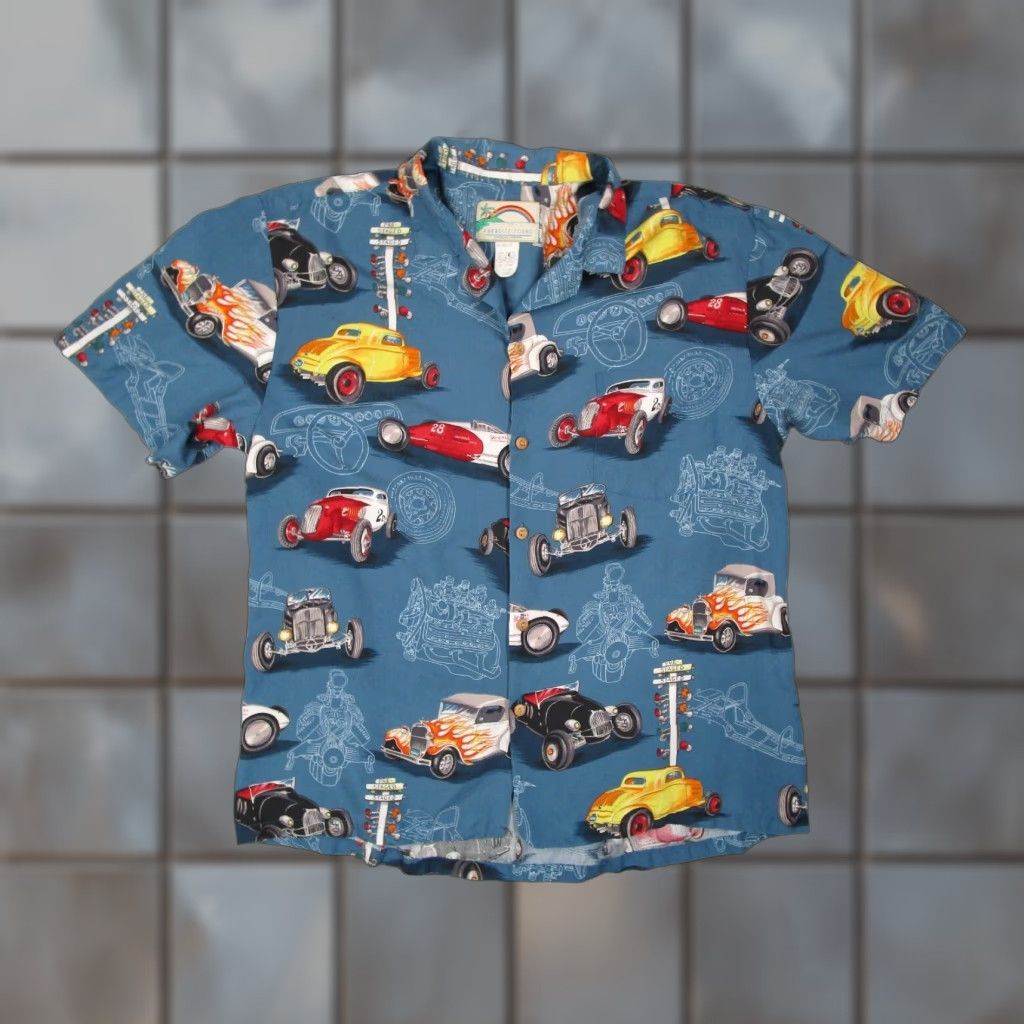 Paradise Found VINTAGE Paradise Found Shirt Men XL Blue Hawaiian Button-Up Shirt Mens Size US XL / EU 56 / 4 - 1 Thumbnail