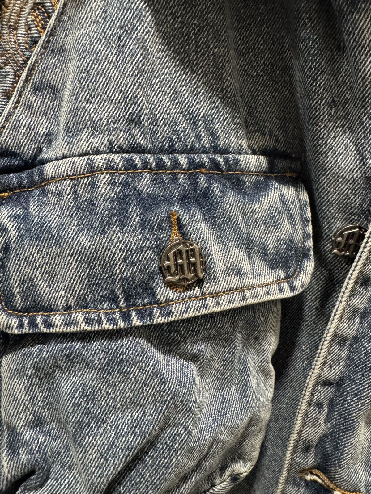 Menace Double-Collar Quilted Denim Jacket Size US L / EU 52-54 / 3 - 3 Thumbnail
