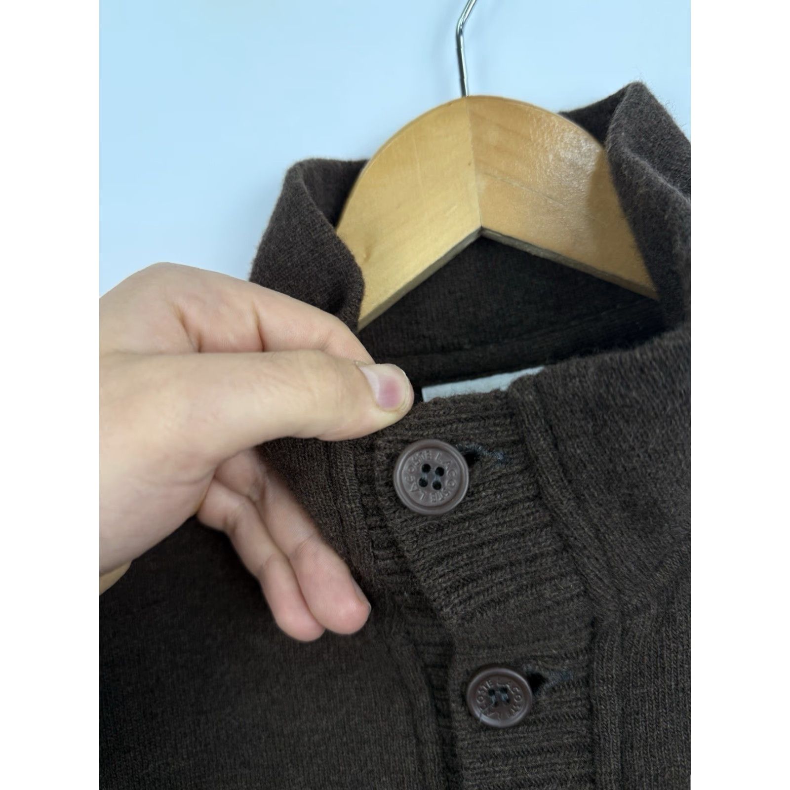 Lacoste VINTAGE Lacoste Wool Brown Sweater 90s Pullover Made in France XL Men Brown 90s Y2K Wool Sweater Lacoste Mens XL Size US XL / EU 56 / 4 - 7 Thumbnail