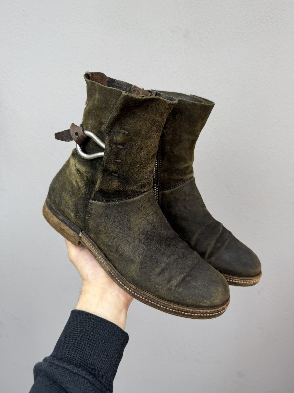 If Six Was Nine Vintage Italian AS 98 Vibe YSL Style Leather Biker Boots Size US 8.5 / EU 41-42 - 2 Thumbnail
