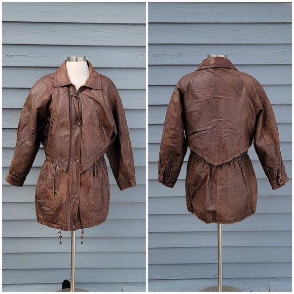 Wilsons Leather Vintage 90s y2k Wilsons Brown Leather Long Trench Coat Boho Size US S / EU 44-46 / 1 - 1 Thumbnail