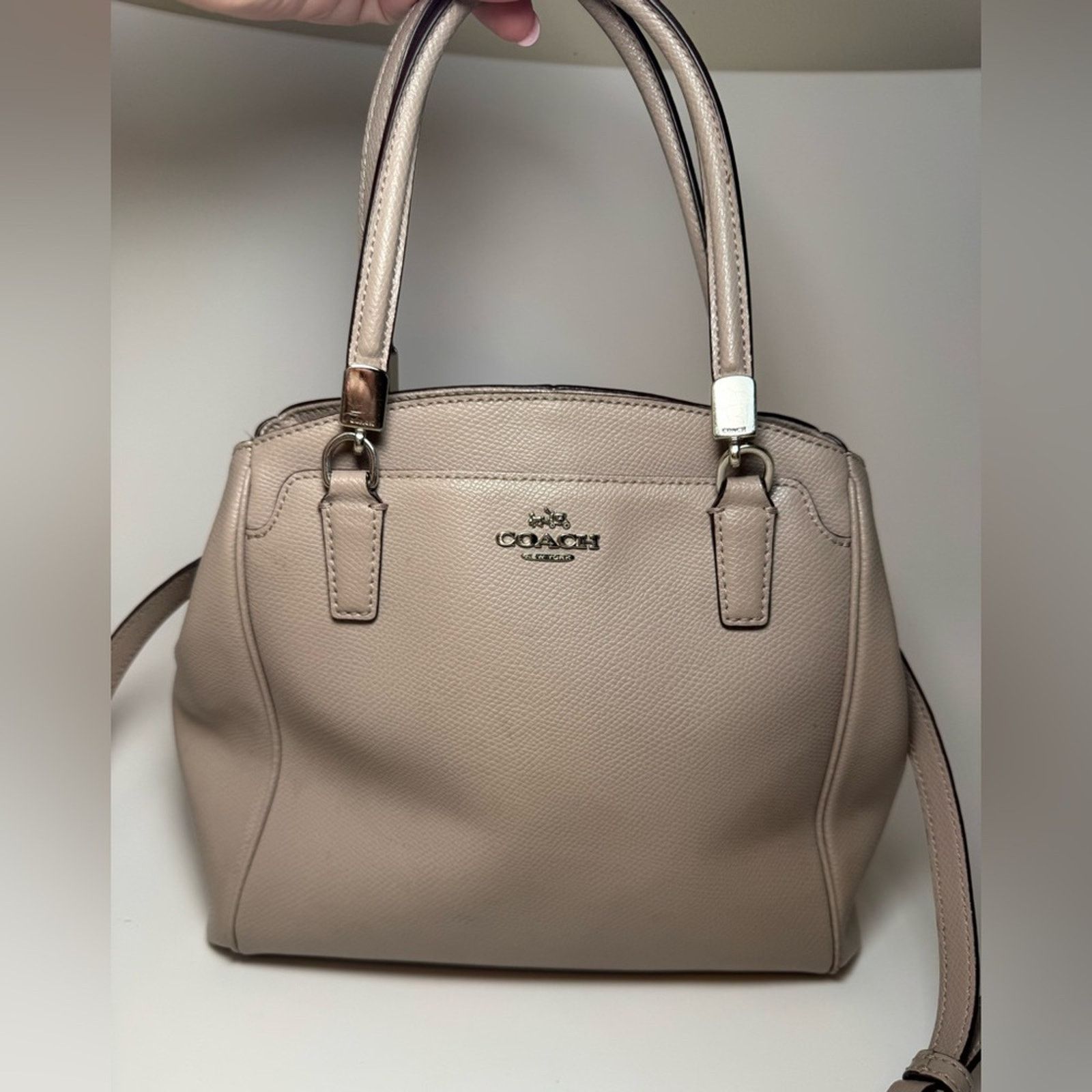 Coach Coach Minetta Crossgrain Leather Satchel/Crossbody Taupe Size ONE SIZE - 2 Thumbnail