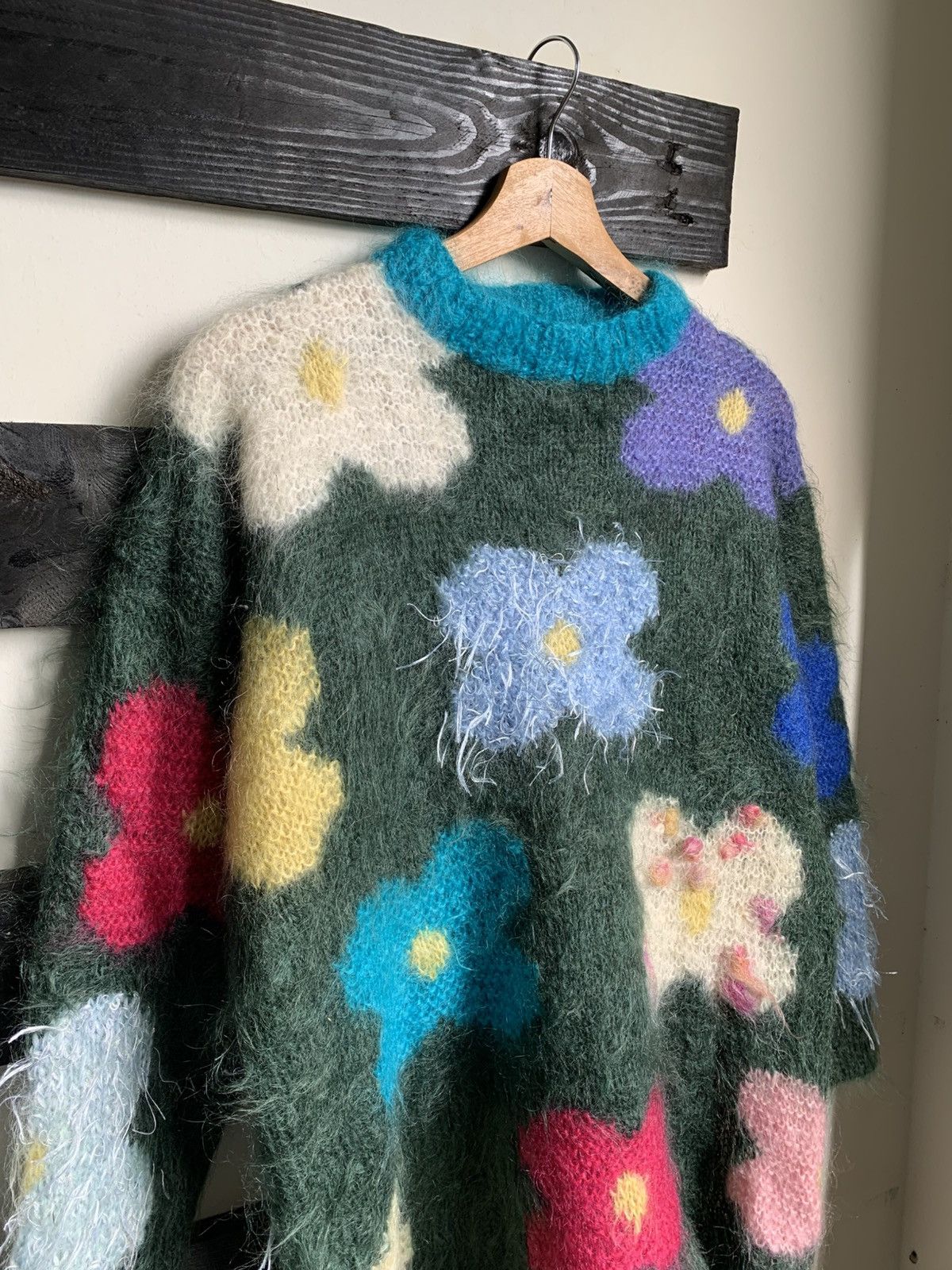 Other Vintage 90s Mohair Floral Knit Sweater Size S / US 4 / IT 40 - 8 Thumbnail