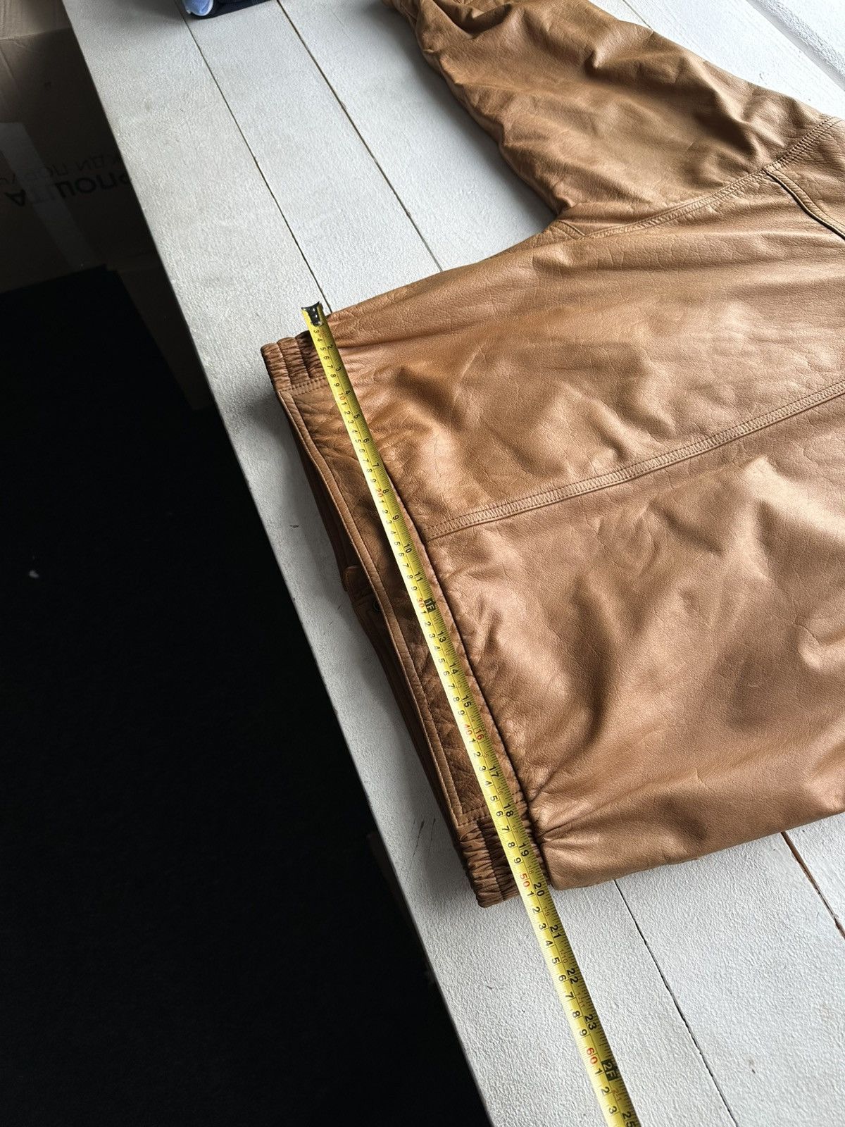 Vintage VNTG🚨 LEATHER JACKET CROPPED AVANT GARDE Y2K MOTO COWBOY Size US L / EU 52-54 / 3 - 14 Thumbnail