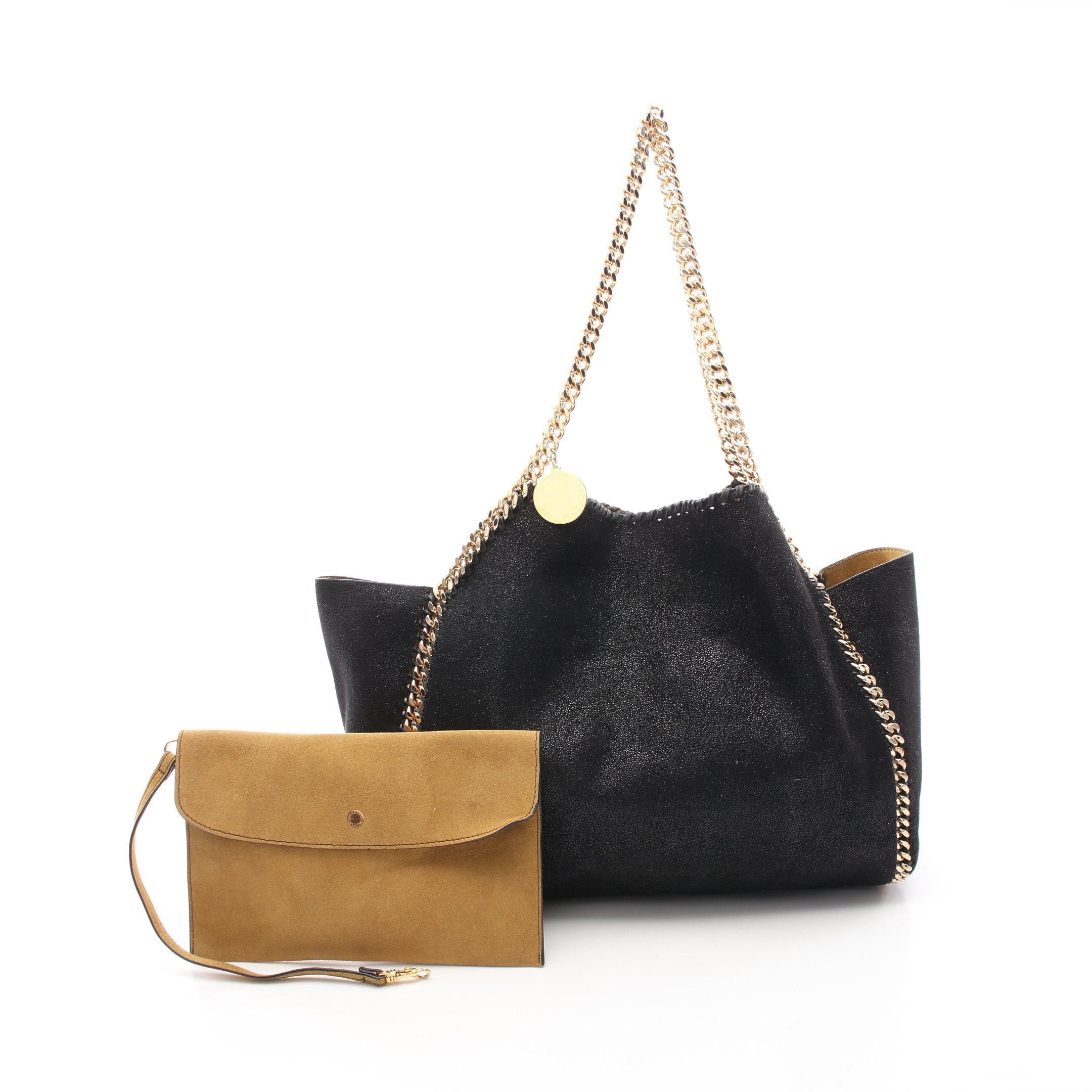 Stella McCartney Stella Mccartney Falabella Chain Handbag Tote Bag Fake Leather Black Yellow Brown Reversible Size ONE SIZE - 1 Thumbnail